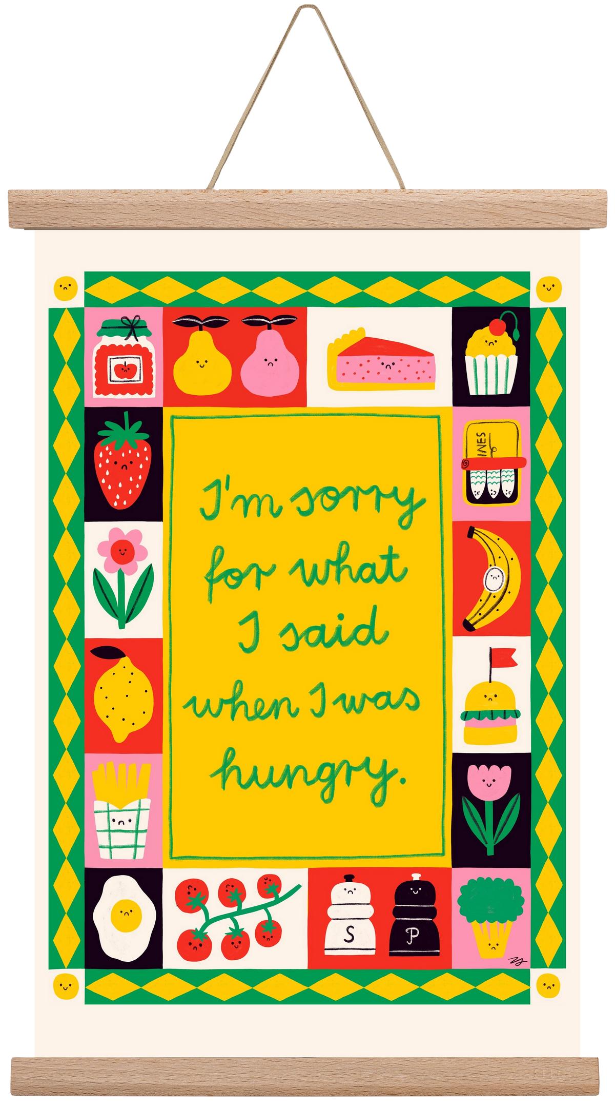 Sorry, 30x45 cm (30x45 cm), Tölgy akasztó