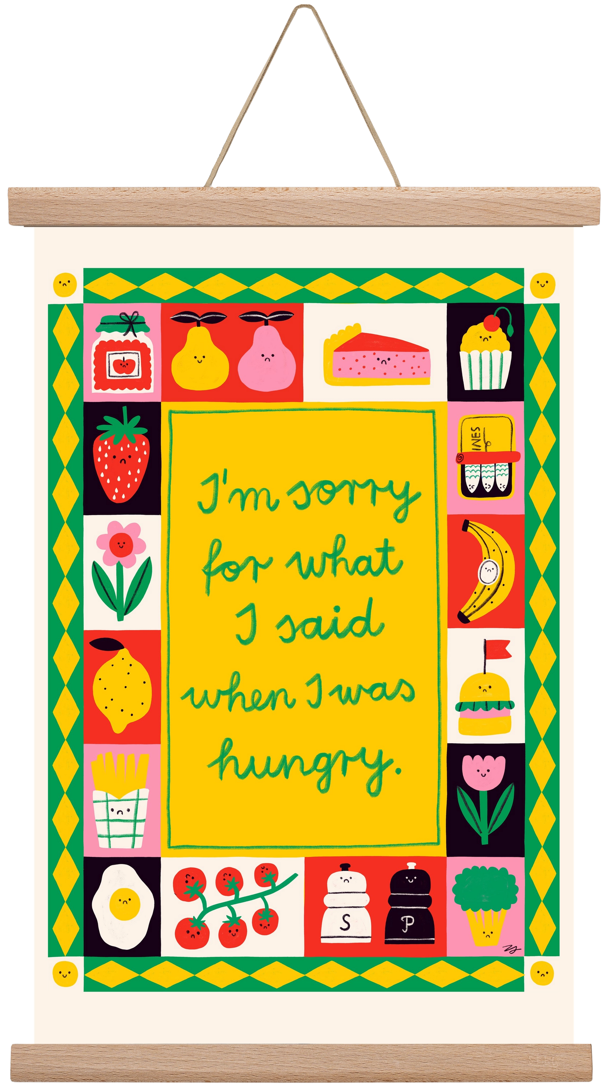 Sorry, 30x45 cm (30x45 cm), Tölgy akasztó