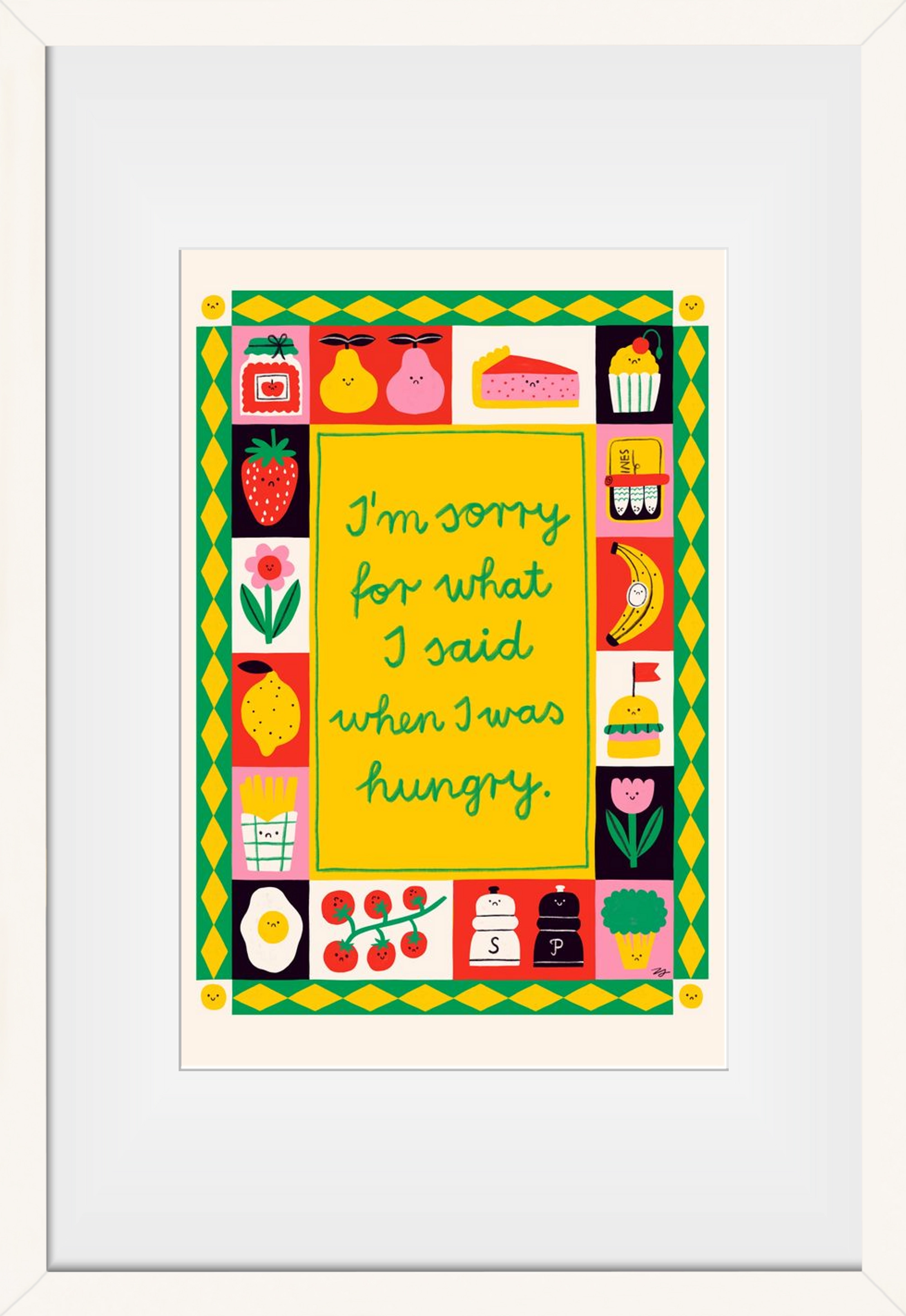 Sorry, 30x45 cm (20x30 cm), Fehér keret, paszpartuval