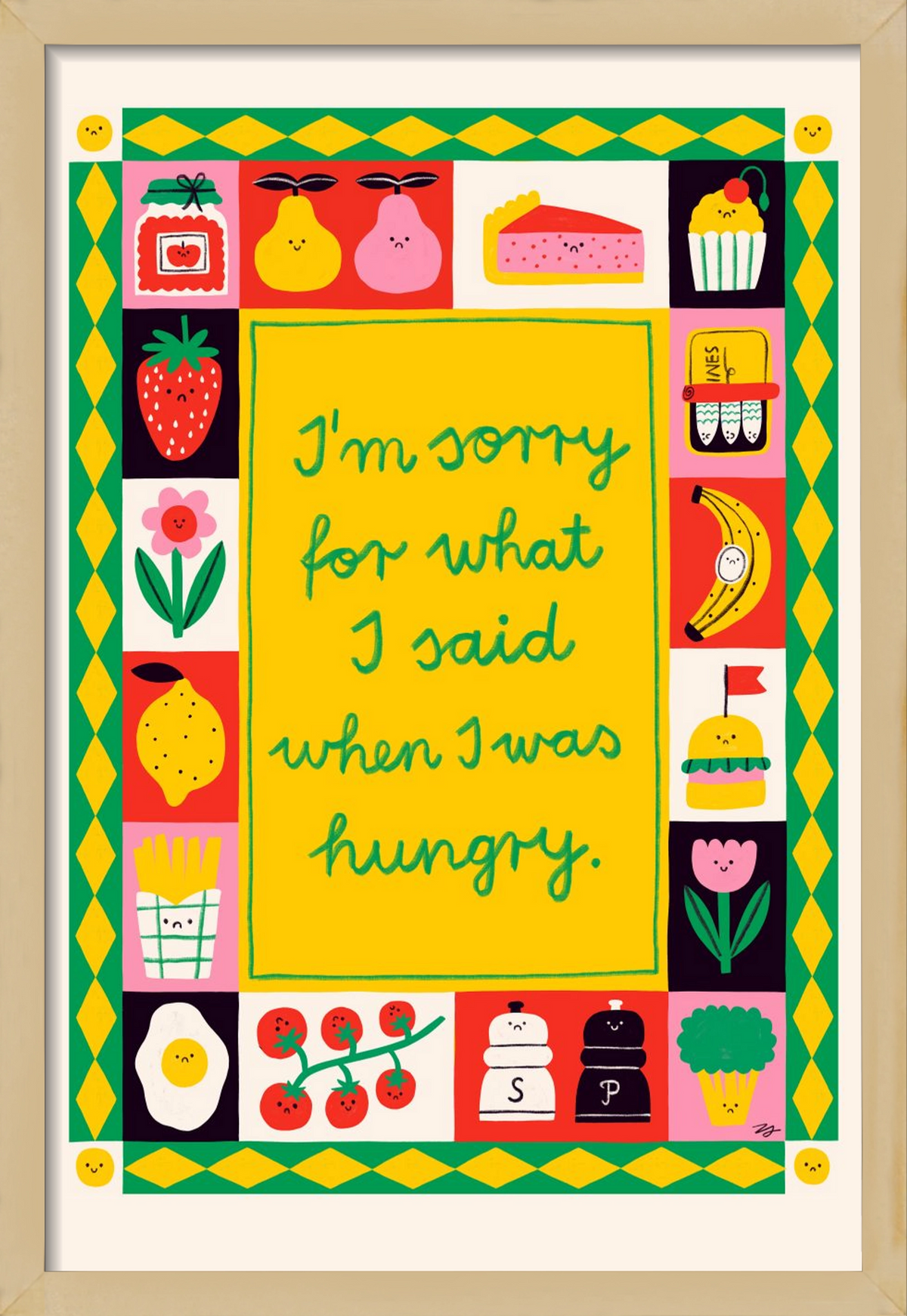 Sorry, 20x30 cm (20x30 cm), Tölgy keret