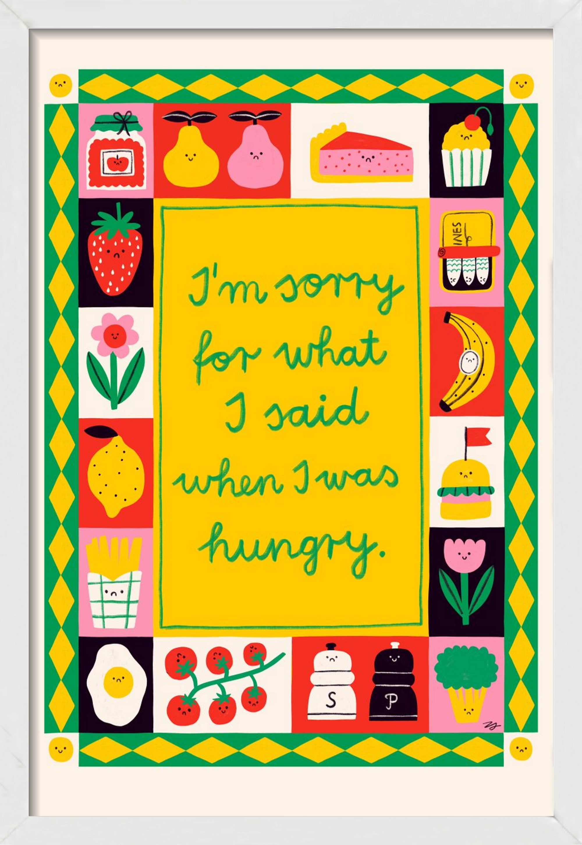 Sorry, 20x30 cm (20x30 cm), Fehér keret