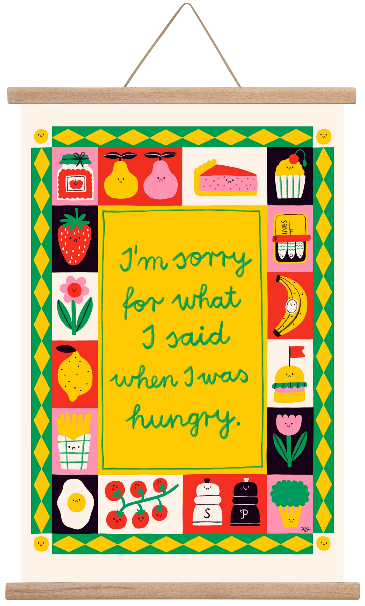 Sorry, 40x60 cm (40x60 cm), Tölgy akasztó