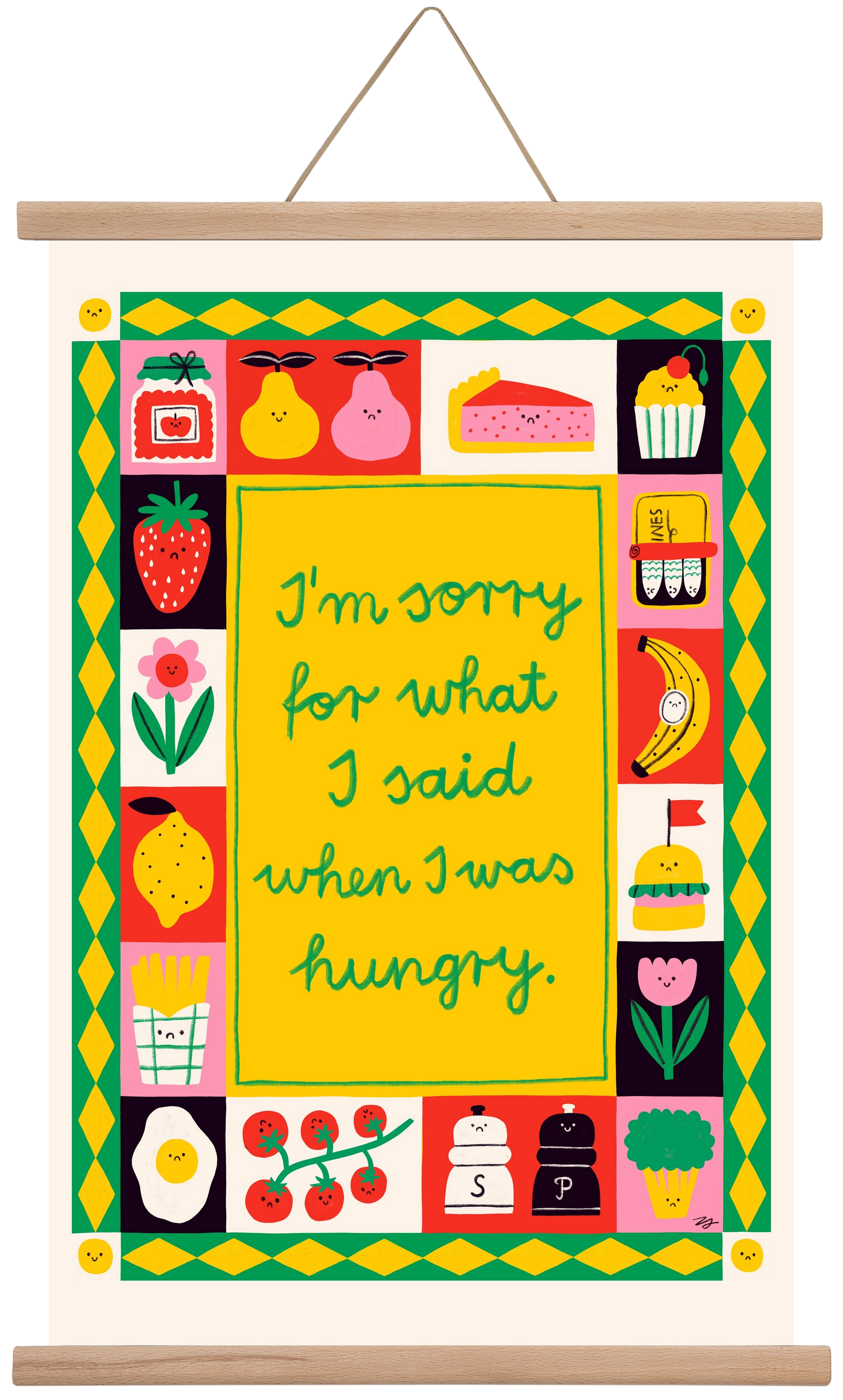 Sorry, 40x60 cm (40x60 cm), Tölgy akasztó