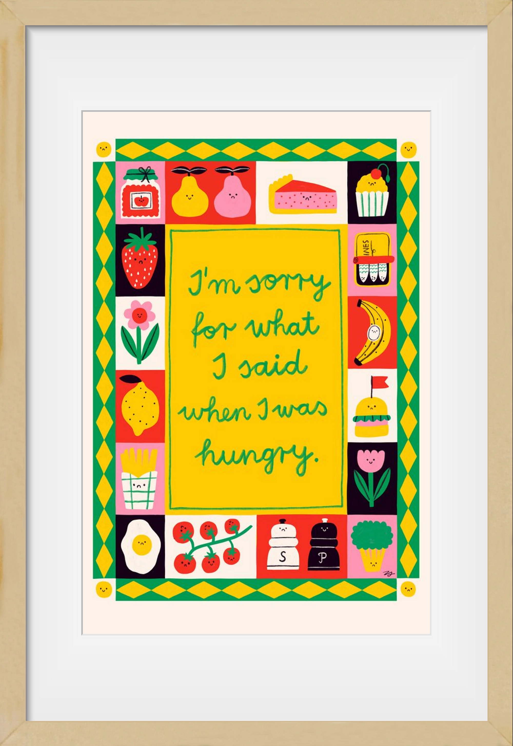 Sorry, 40x60 cm (30x45 cm), Tölgy keret, paszpartuval