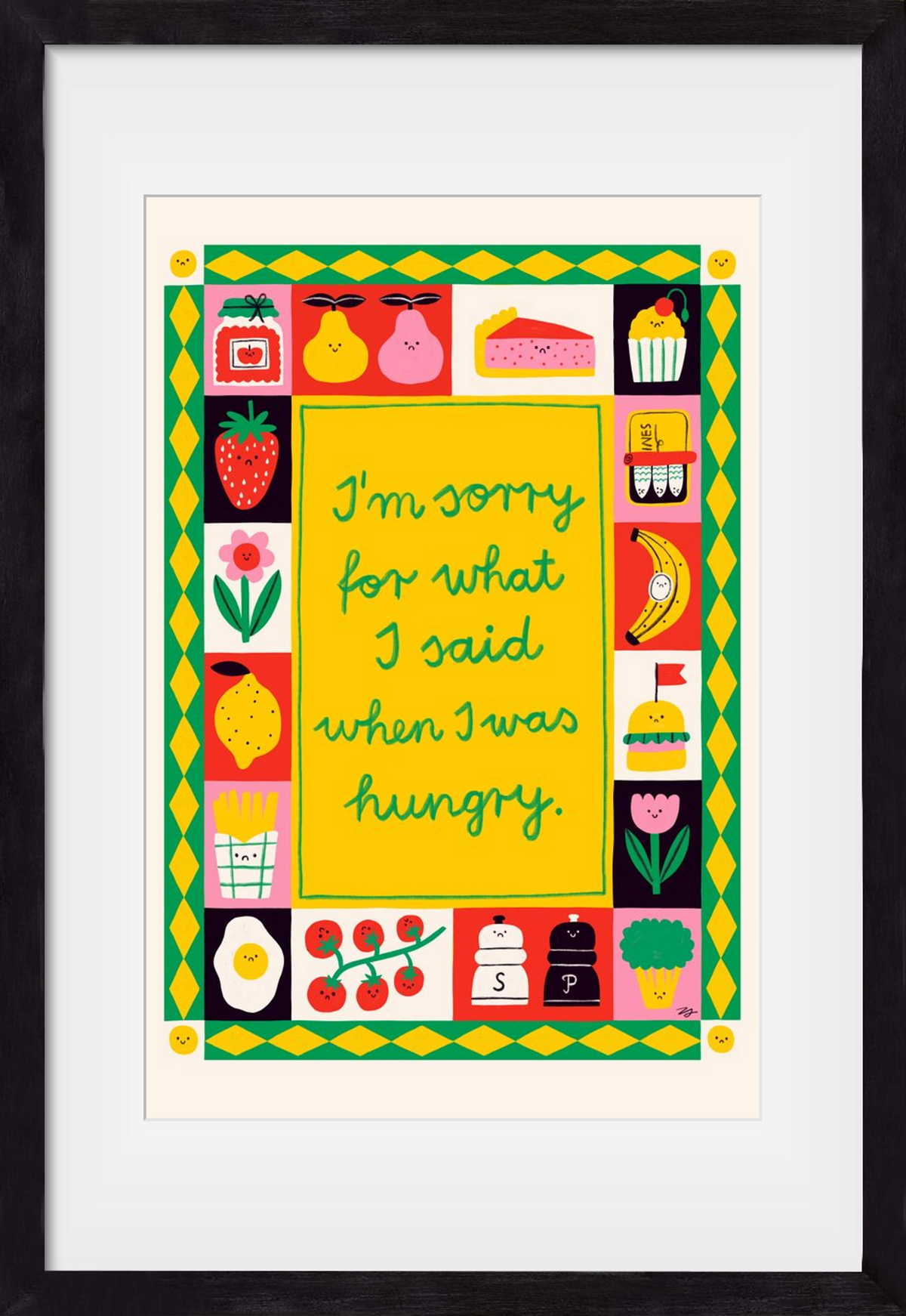 Sorry, 40x60 cm (30x45 cm), Fekete keret, paszpartuval