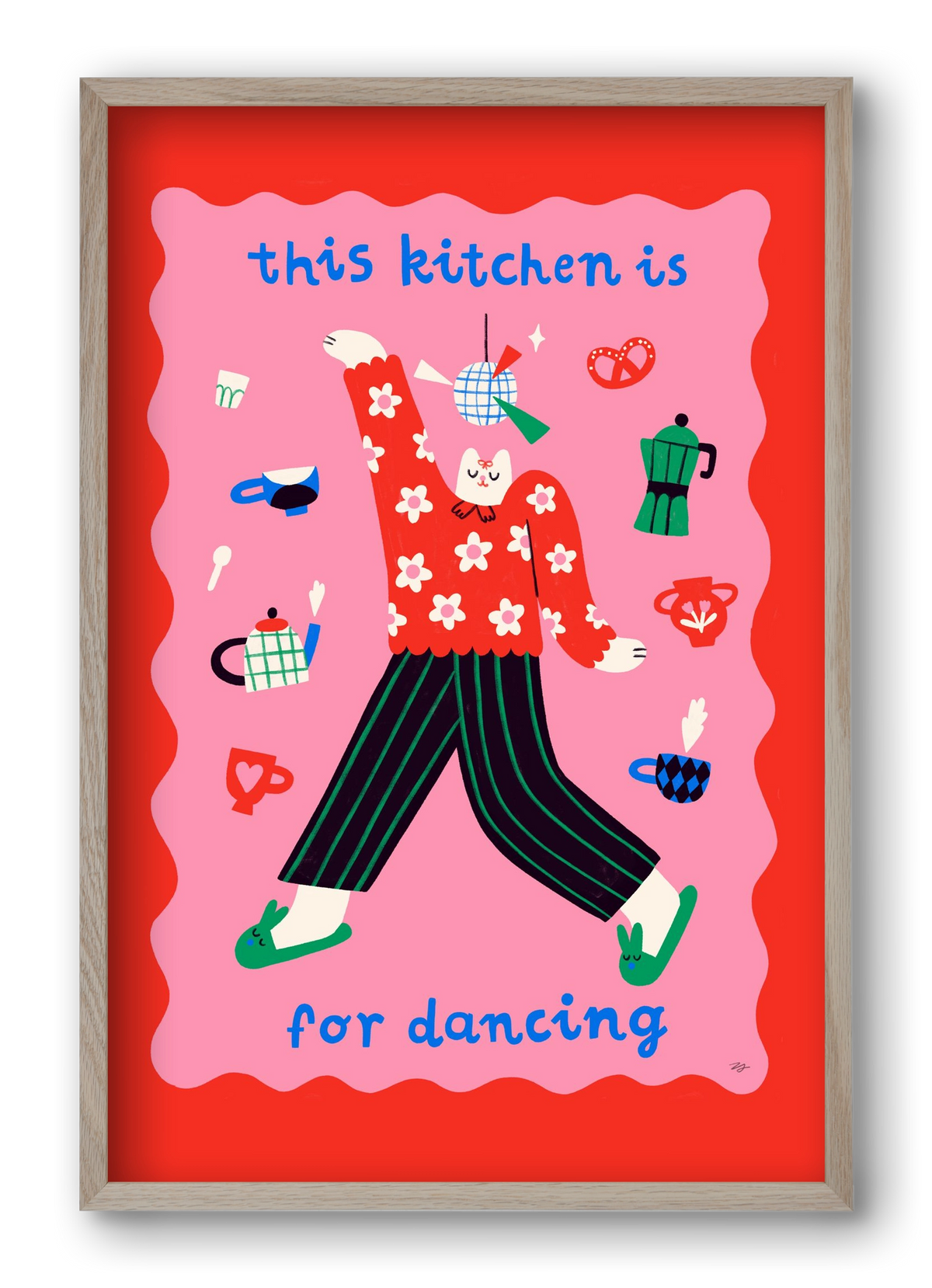 This Kitchen is for Dancing, 40x60 cm (40x60 cm), Tölgy keret