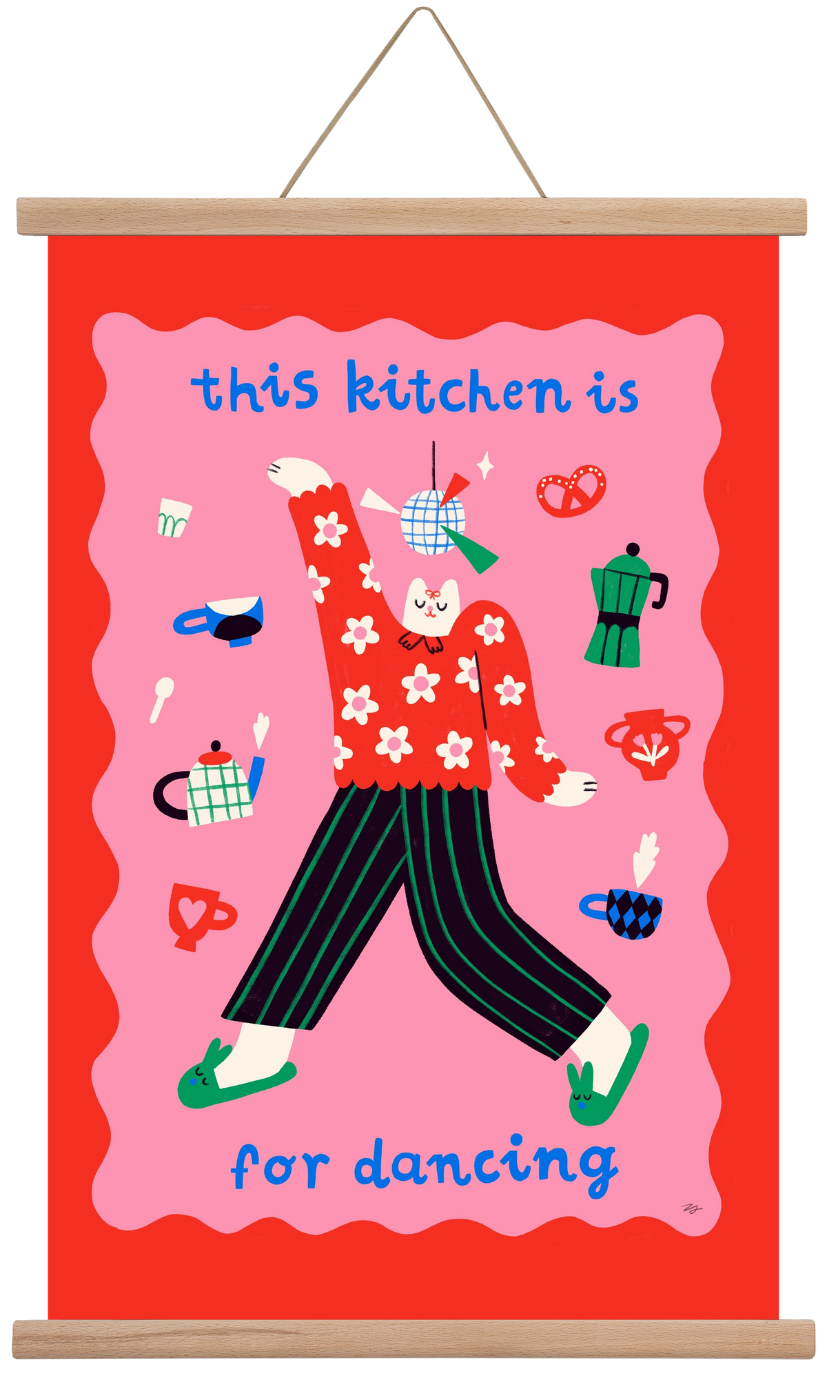 This Kitchen is for Dancing, 40x60 cm (40x60 cm), Tölgy akasztó