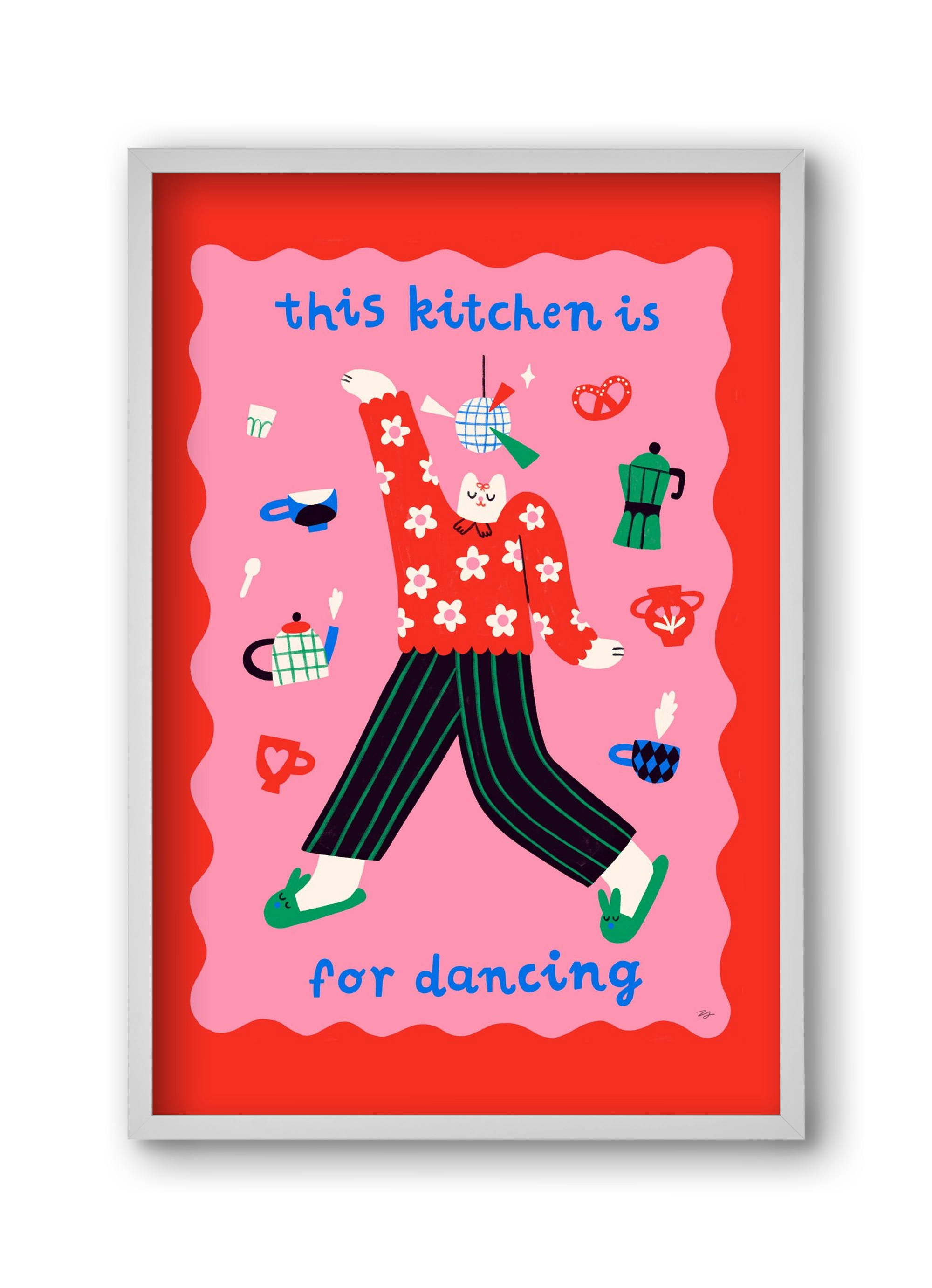 This Kitchen is for Dancing, 30x45 cm (30x45 cm), Fehér keret