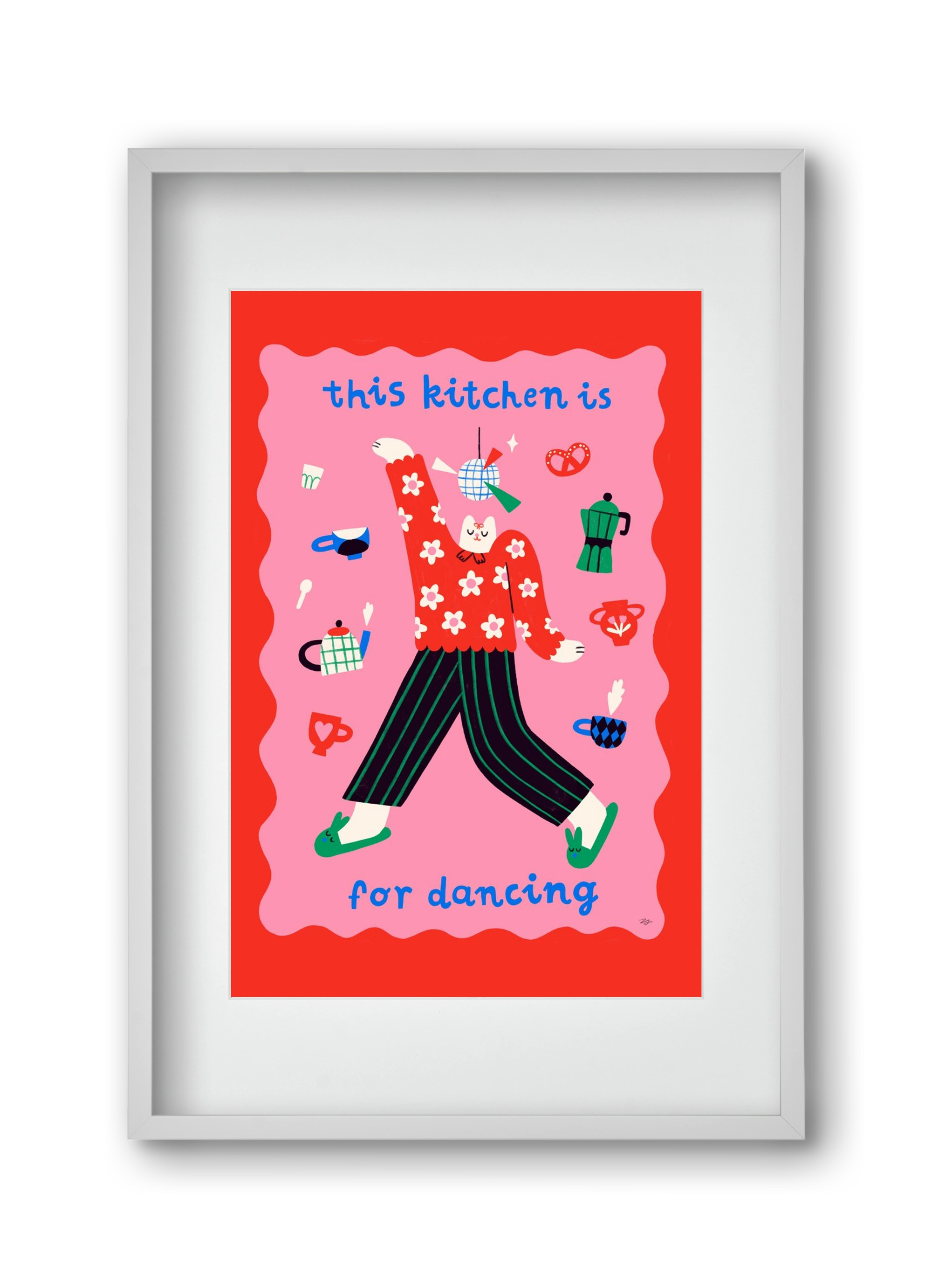 This Kitchen is for Dancing, 30x45 cm (20x30 cm), Fehér keret, paszpartuval