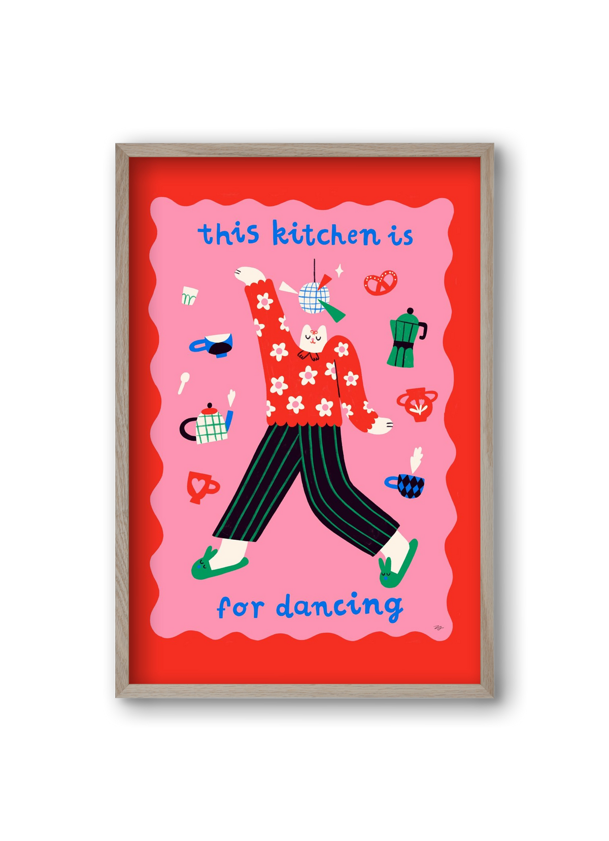 This Kitchen is for Dancing, 20x30 cm (20x30 cm), Tölgy keret