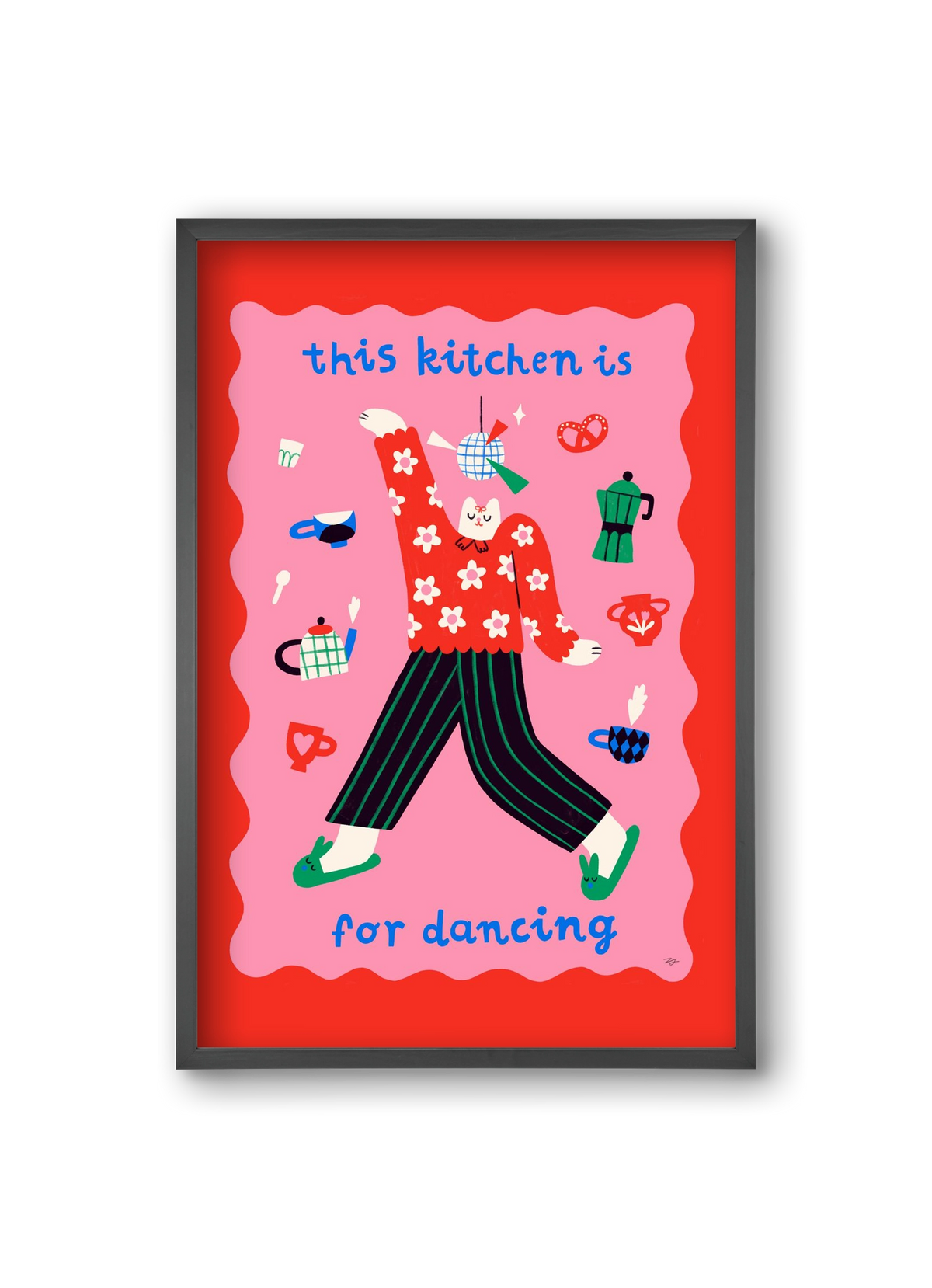 This Kitchen is for Dancing, 20x30 cm (20x30 cm), Fekete keret