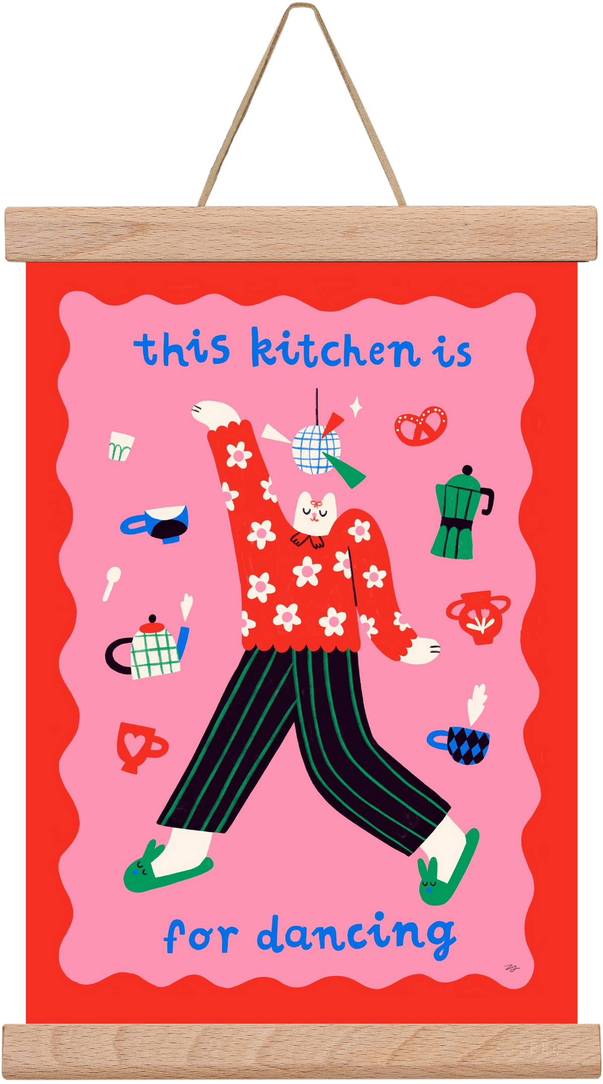 This Kitchen is for Dancing, 20x30 cm (20x30 cm), Tölgy akasztó