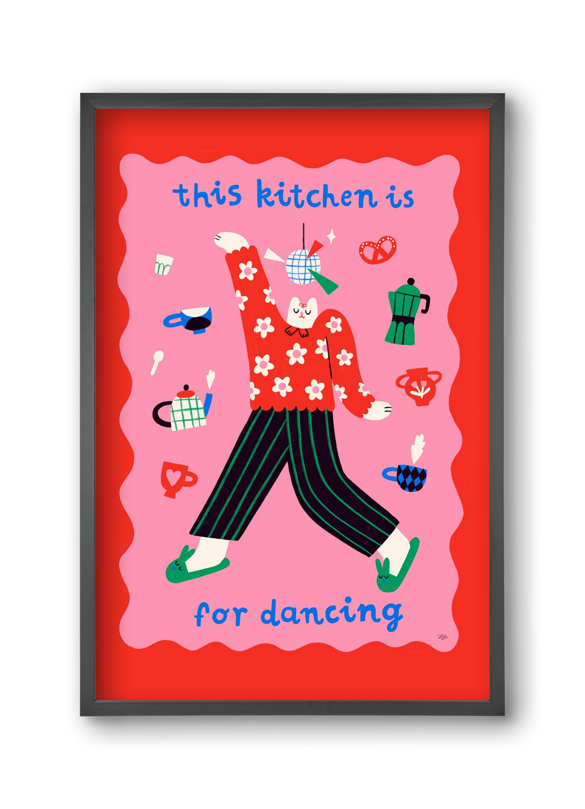 This Kitchen is for Dancing, 30x45 cm (30x45 cm), Fekete keret