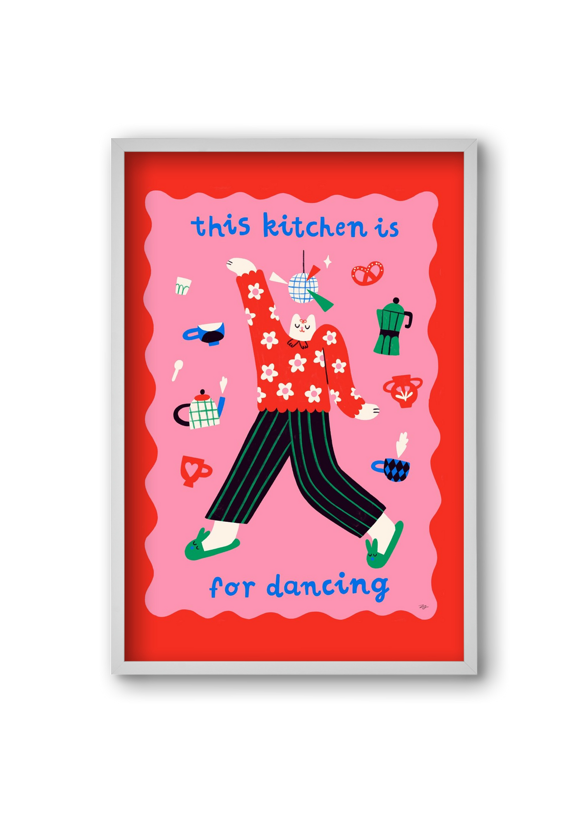 This Kitchen is for Dancing, 20x30 cm (20x30 cm), Fehér keret