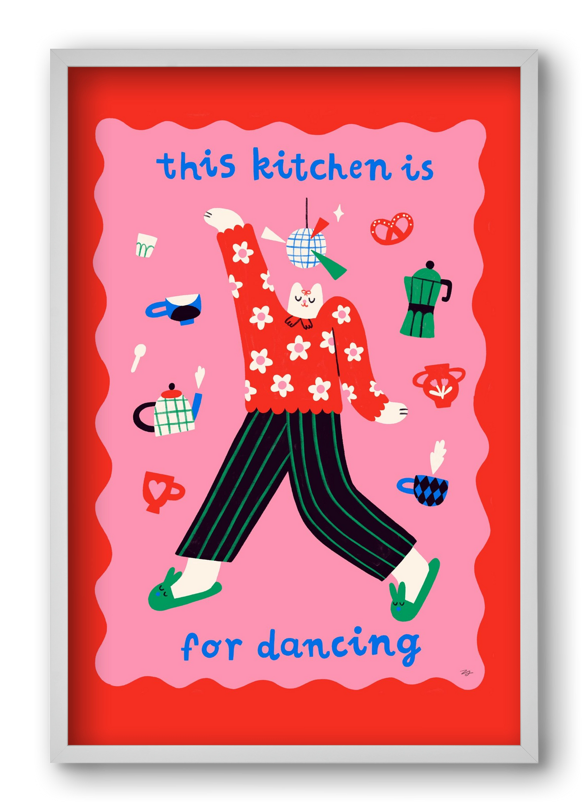 This Kitchen is for Dancing, 40x60 cm (40x60 cm), Fehér keret