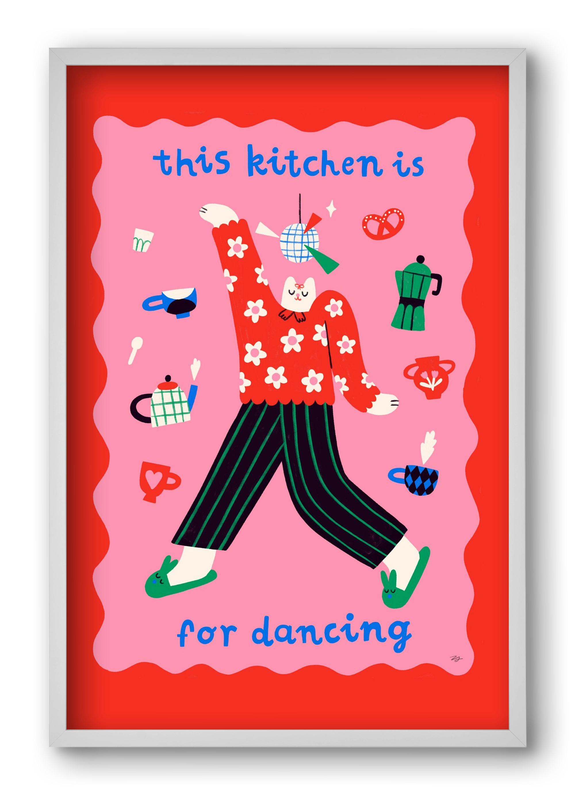 This Kitchen is for Dancing, 40x60 cm (40x60 cm), Fehér keret