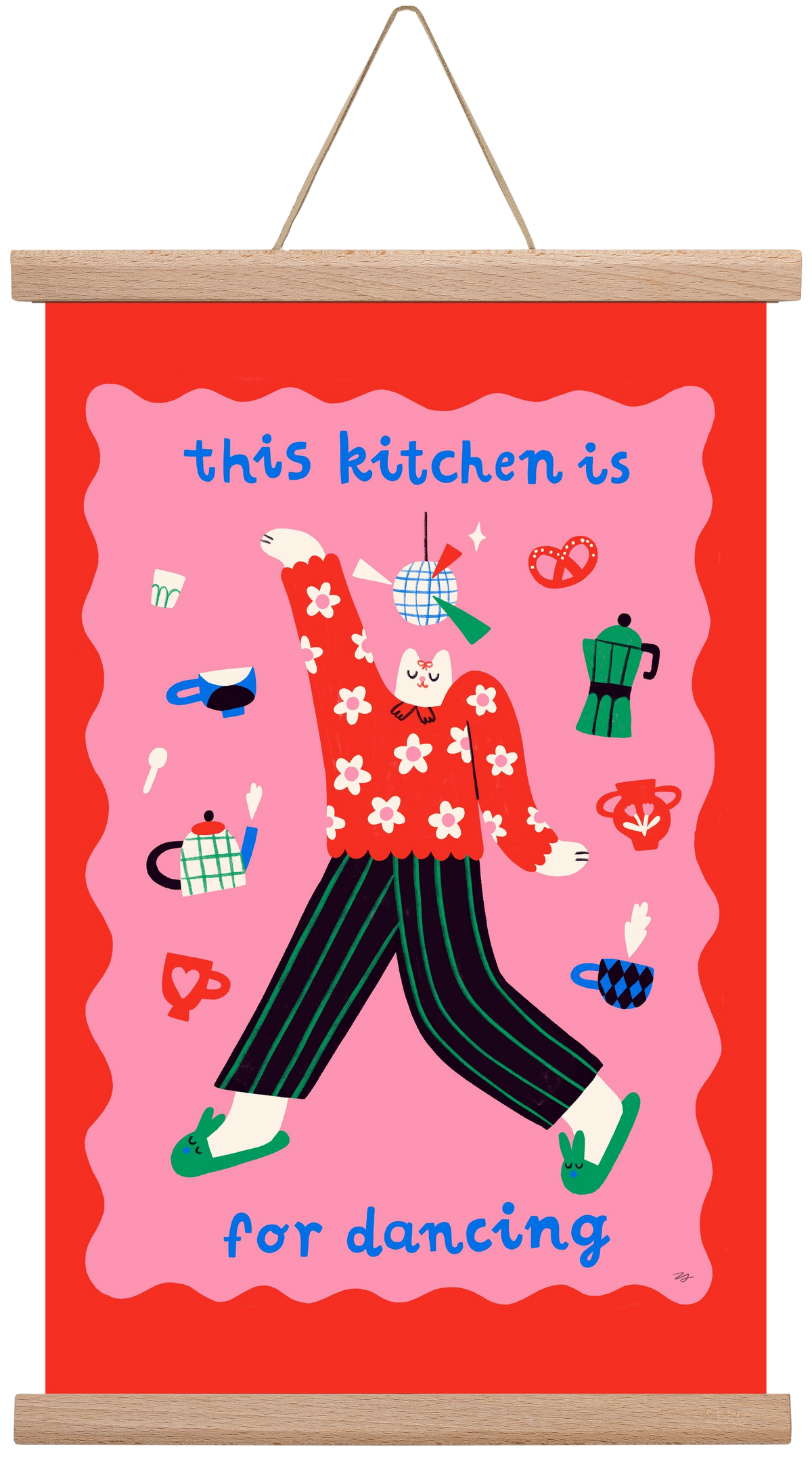 This Kitchen is for Dancing, 30x45 cm (30x45 cm), Tölgy akasztó