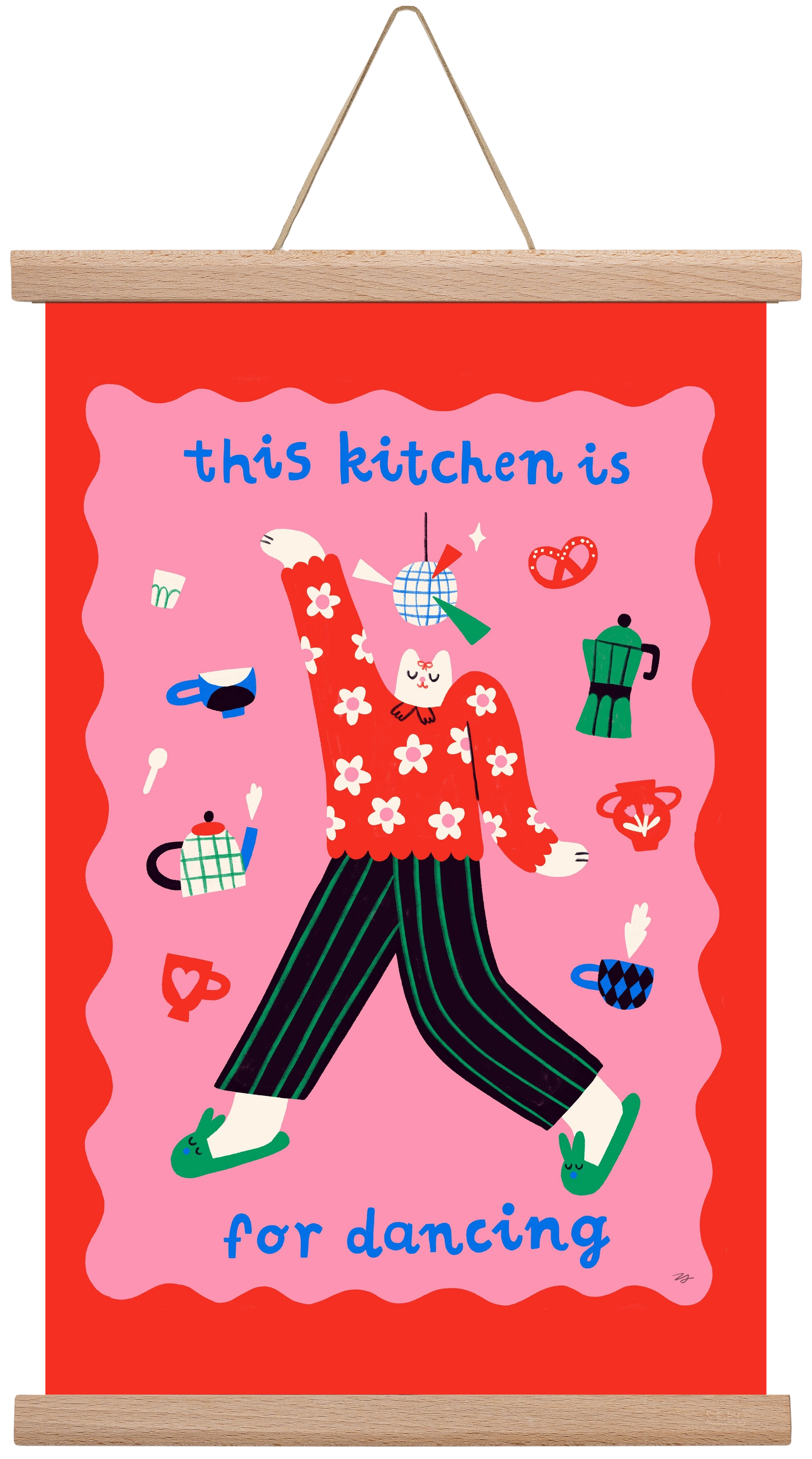 This Kitchen is for Dancing, 30x45 cm (30x45 cm), Tölgy akasztó