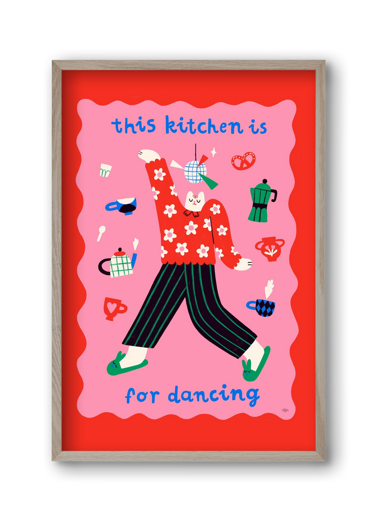 This Kitchen is for Dancing, 30x45 cm (30x45 cm), Tölgy keret