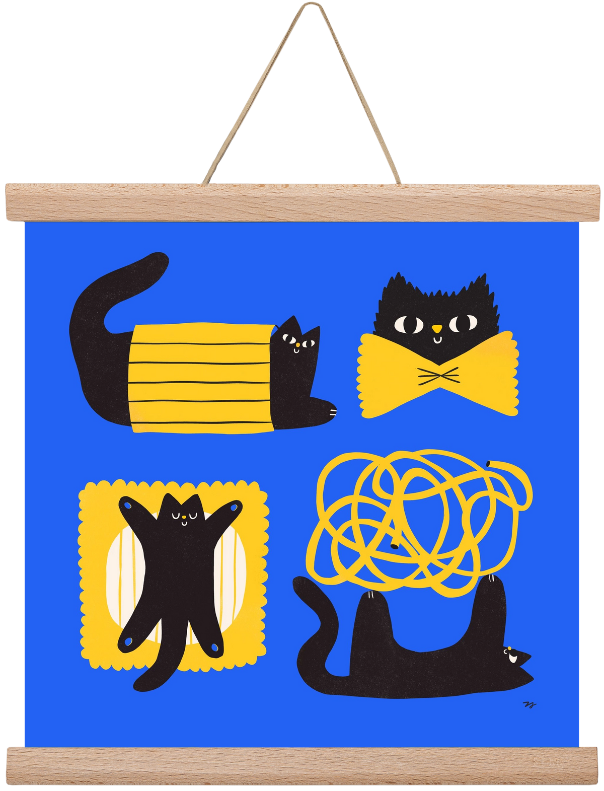 Pasta Cats, 30x30 cm (30x30 cm), Tölgy akasztó