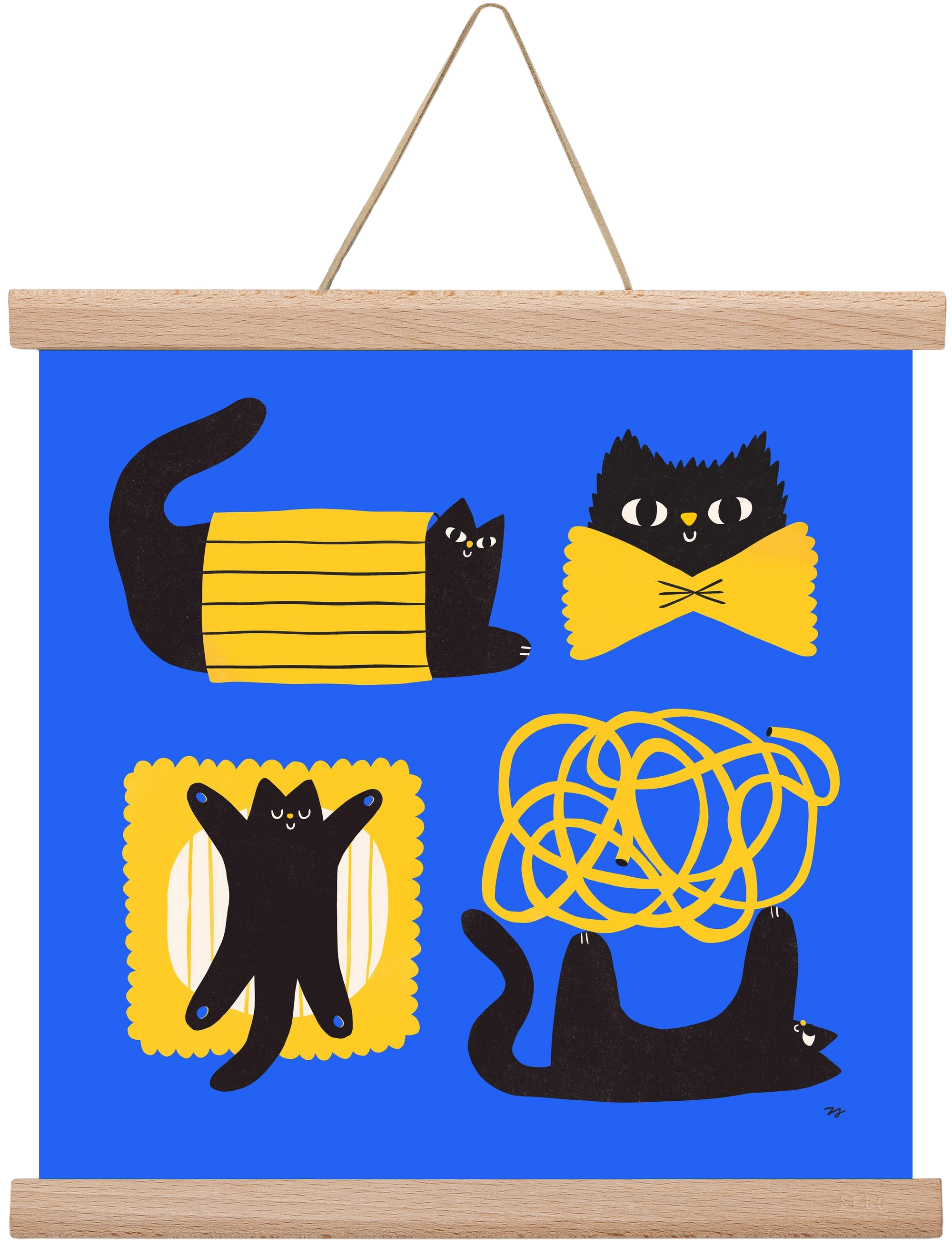 Pasta Cats, 30x30 cm (30x30 cm), Tölgy akasztó