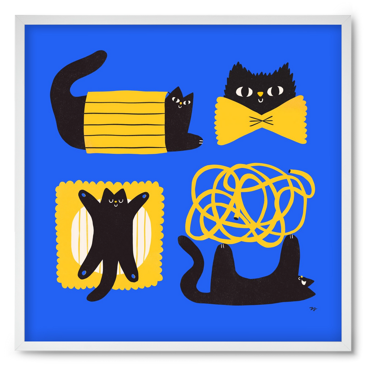 Pasta Cats, 50x50 cm (50x50 cm), Fehér keret