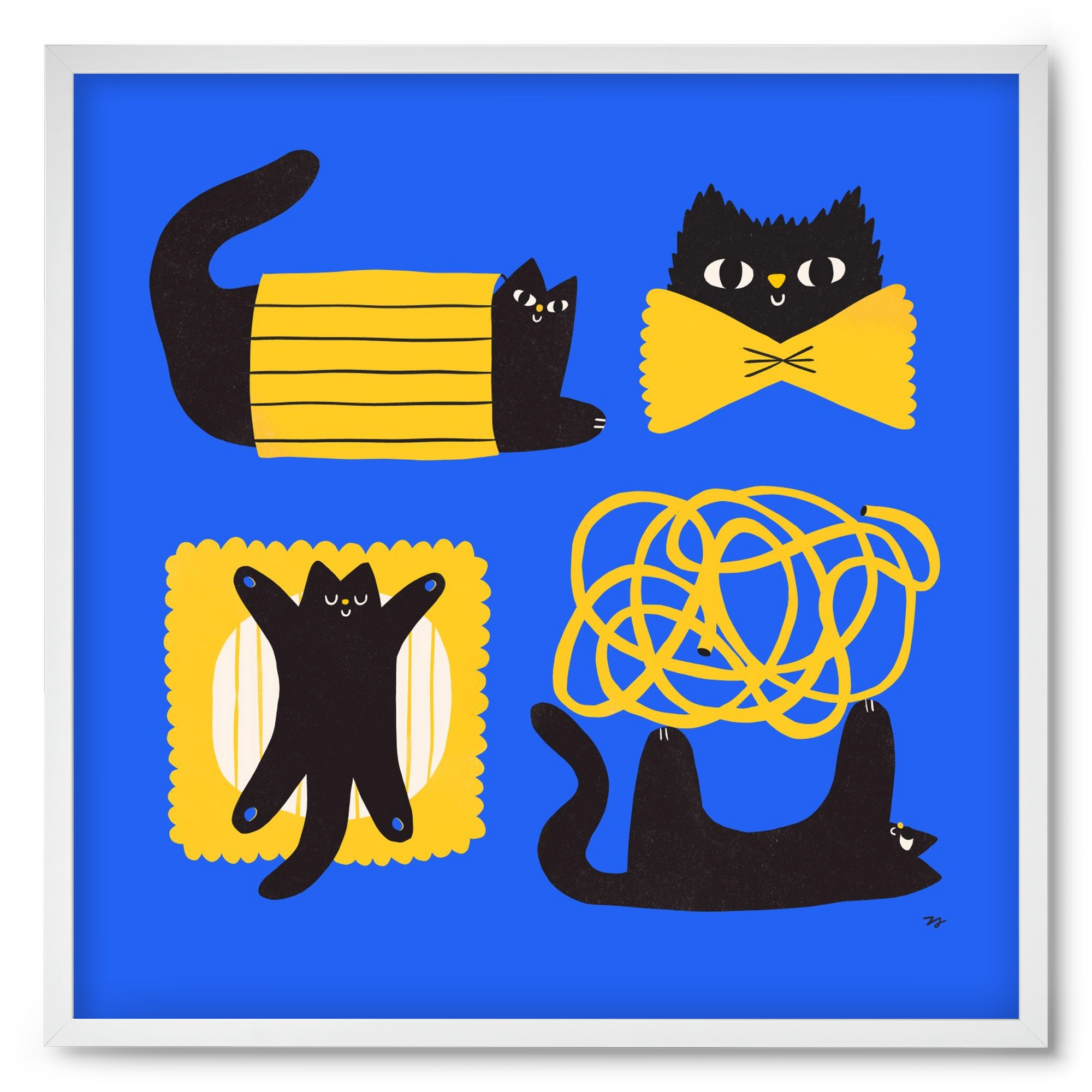 Pasta Cats, 50x50 cm (50x50 cm), Fehér keret