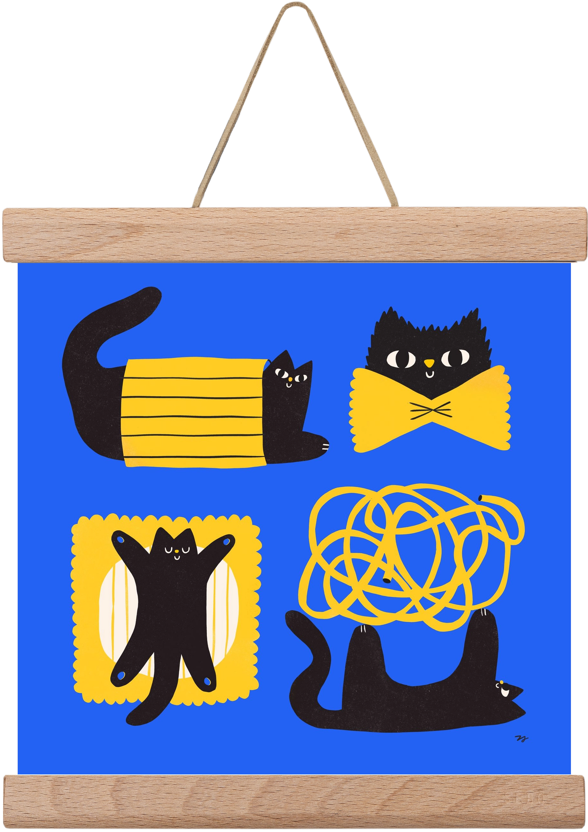 Pasta Cats, 20x20 cm (20x20 cm), Tölgy akasztó