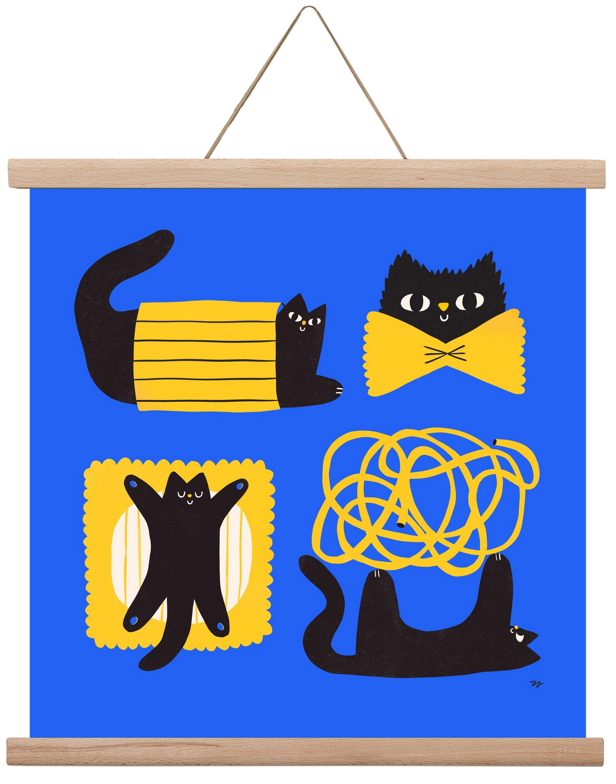 Pasta Cats, 40x40 cm (40x40 cm), Tölgy akasztó