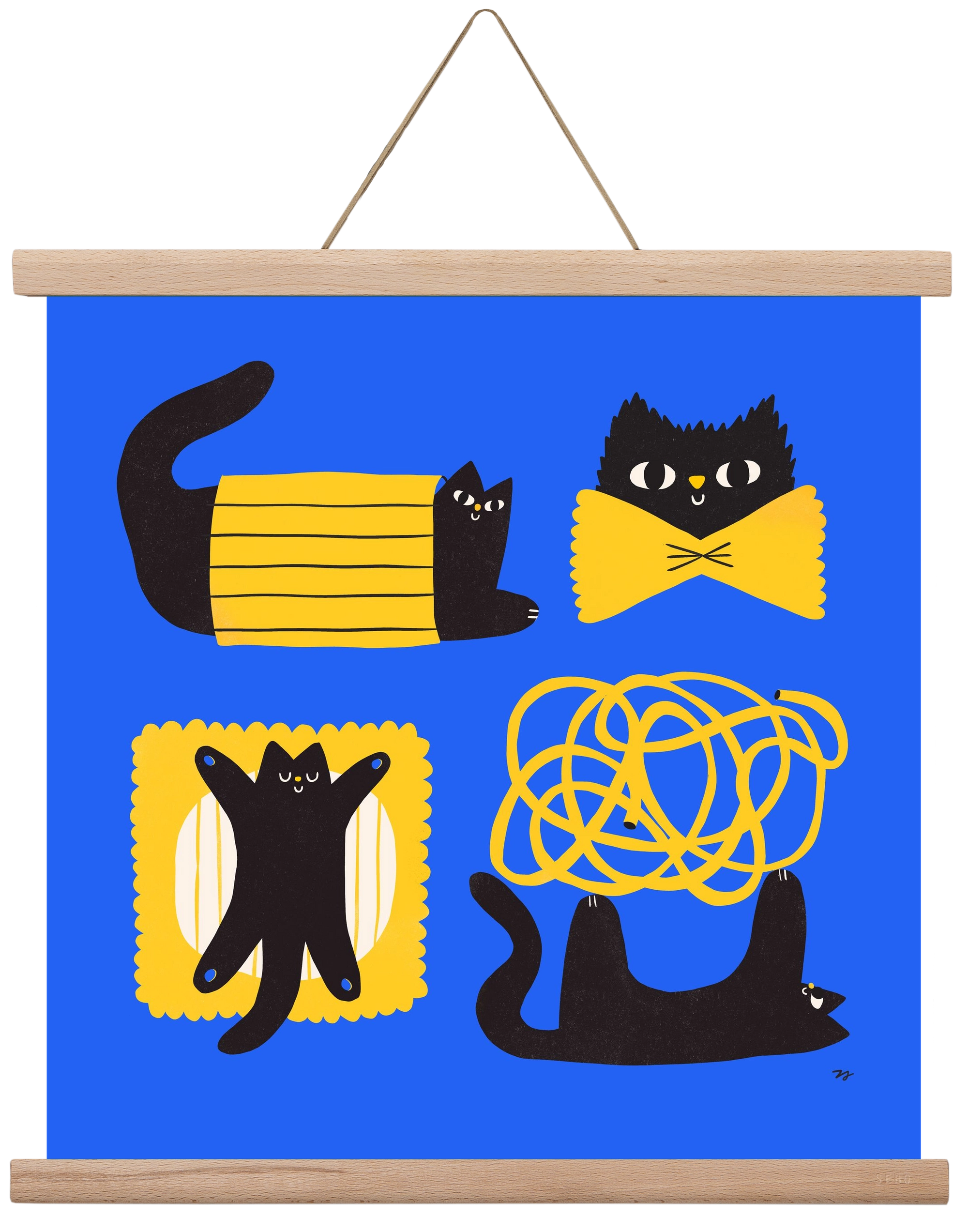 Pasta Cats, 40x40 cm (40x40 cm), Tölgy akasztó