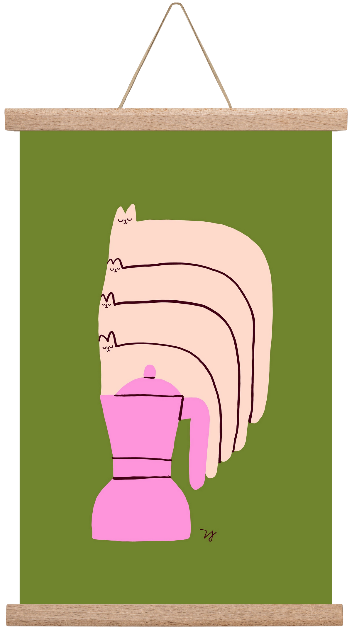 Cat Espresso Steam, 30x45 cm (30x45 cm), Tölgy akasztó