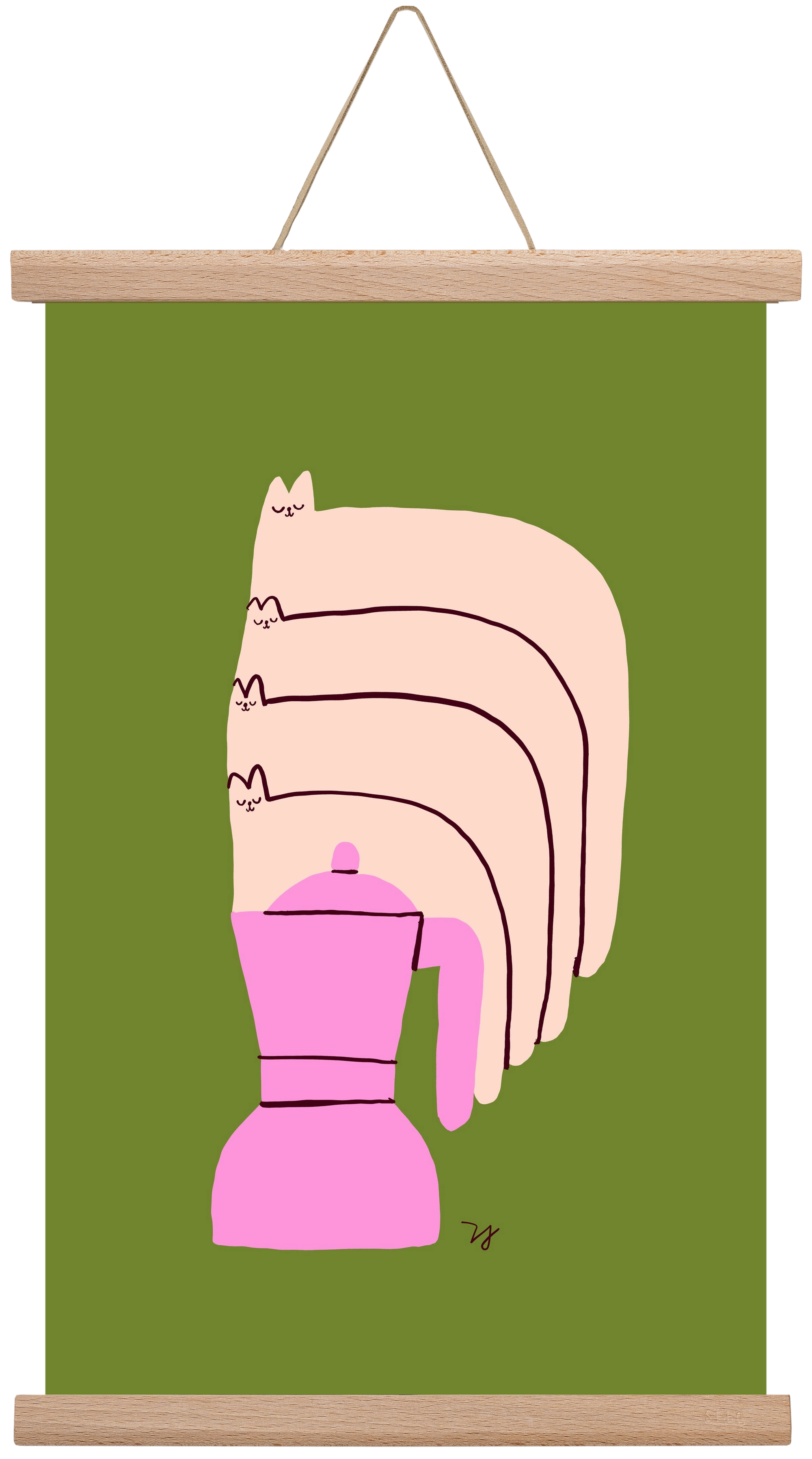 Cat Espresso Steam, 30x45 cm (30x45 cm), Tölgy akasztó