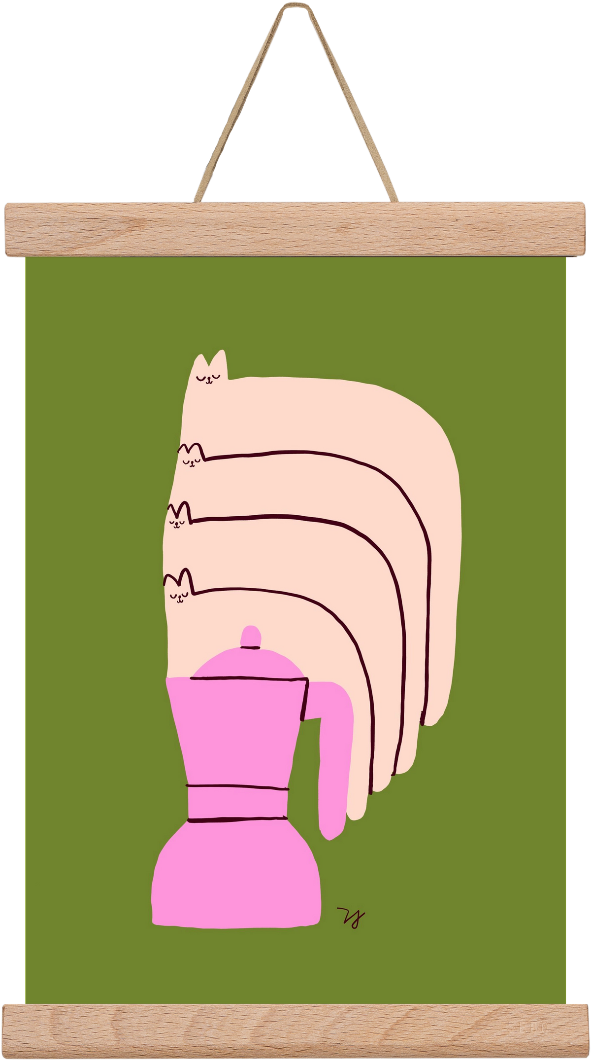 Cat Espresso Steam, 20x30 cm (20x30 cm), Tölgy akasztó