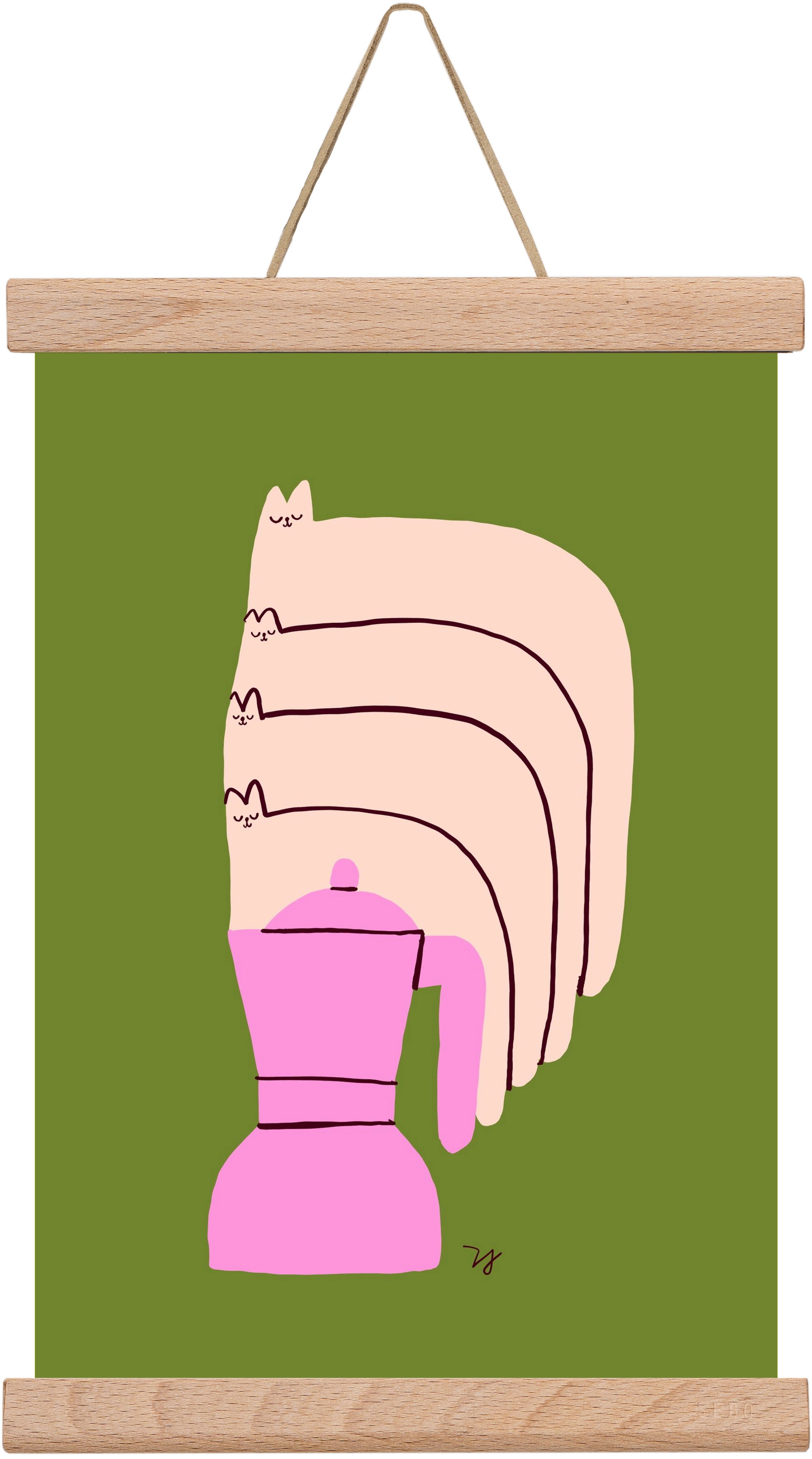 Cat Espresso Steam, 20x30 cm (20x30 cm), Tölgy akasztó