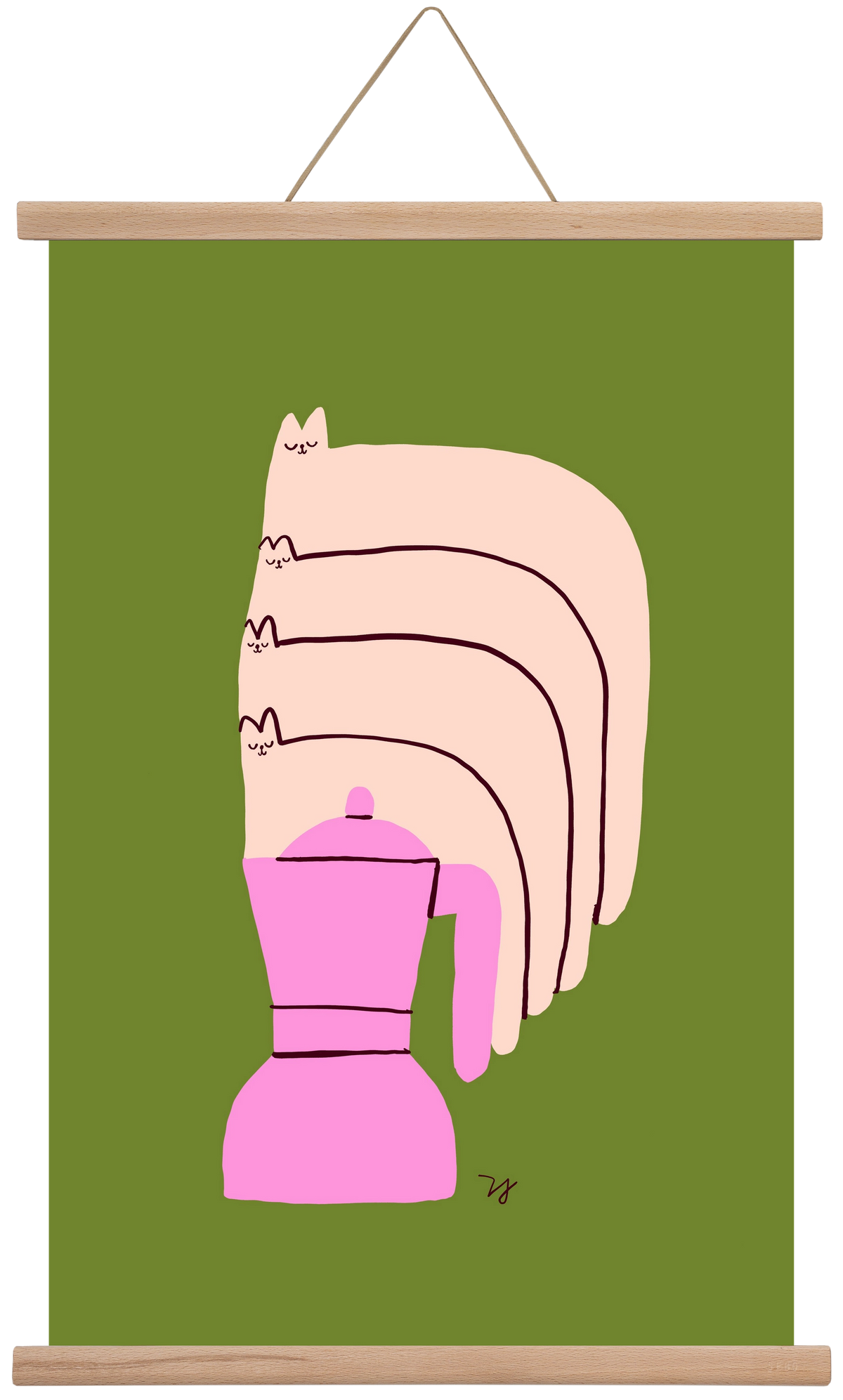 Cat Espresso Steam, 40x60 cm (40x60 cm), Tölgy akasztó