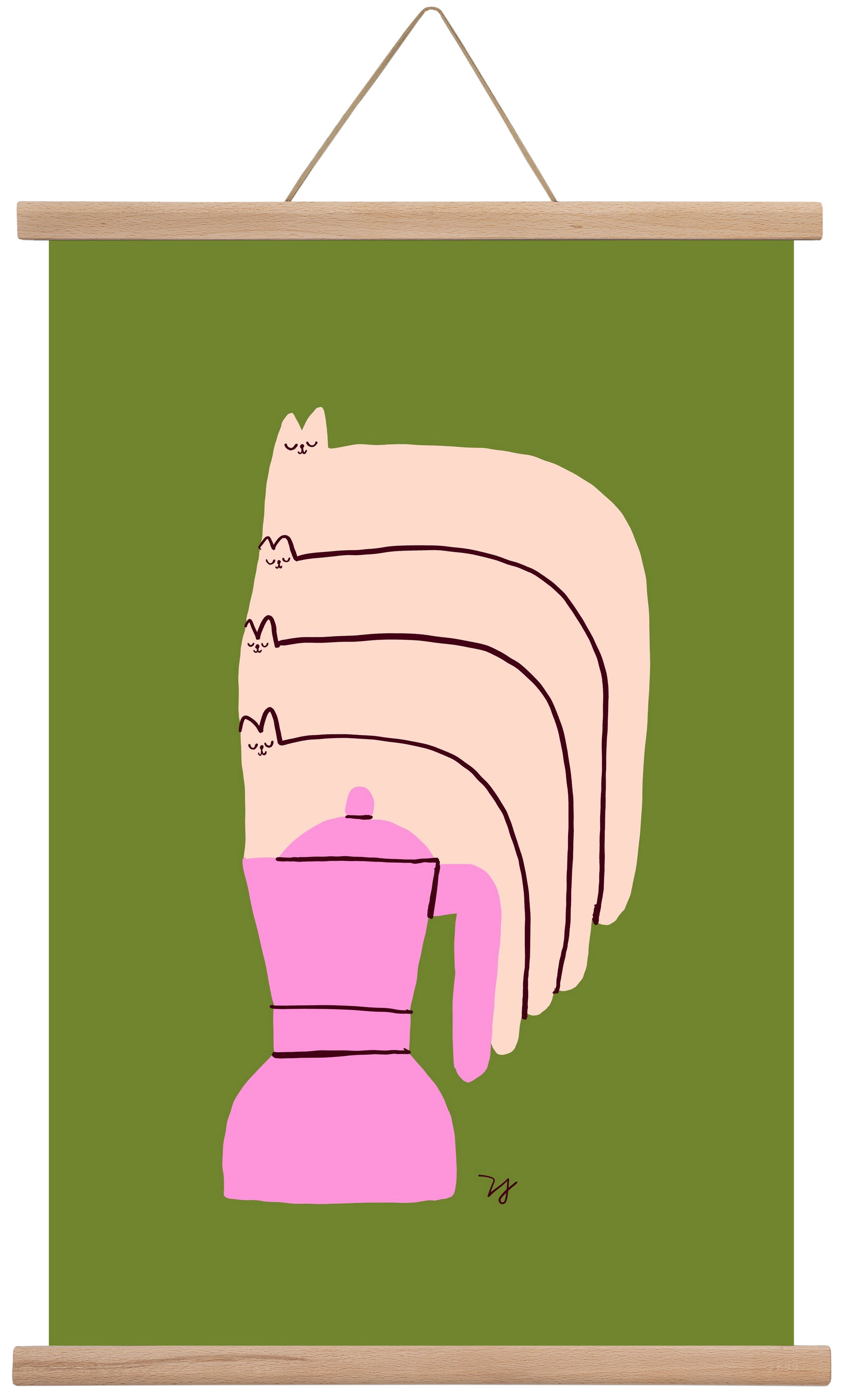 Cat Espresso Steam, 40x60 cm (40x60 cm), Tölgy akasztó