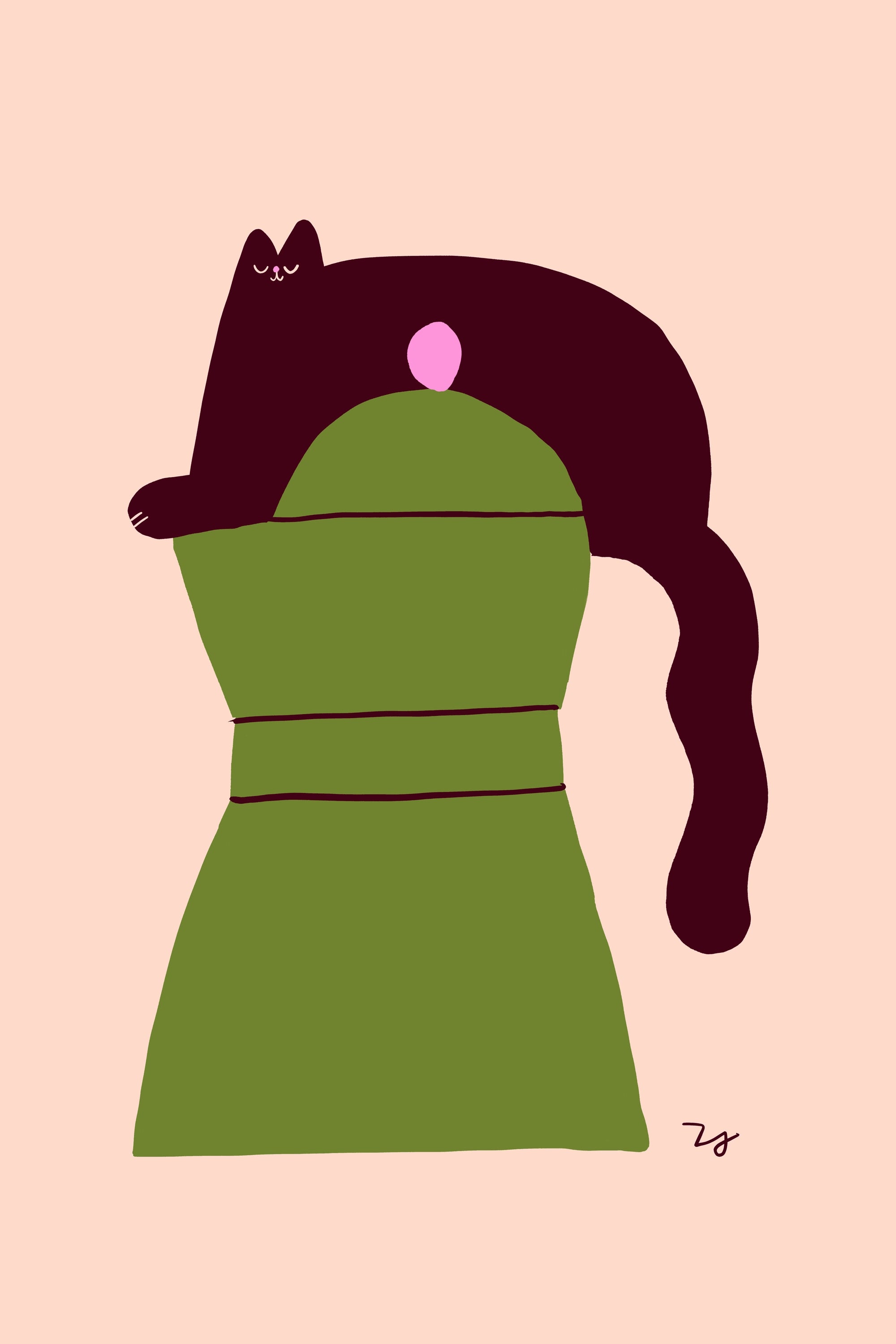 Cat Espresso, 60x90 cm, Keret nélkül