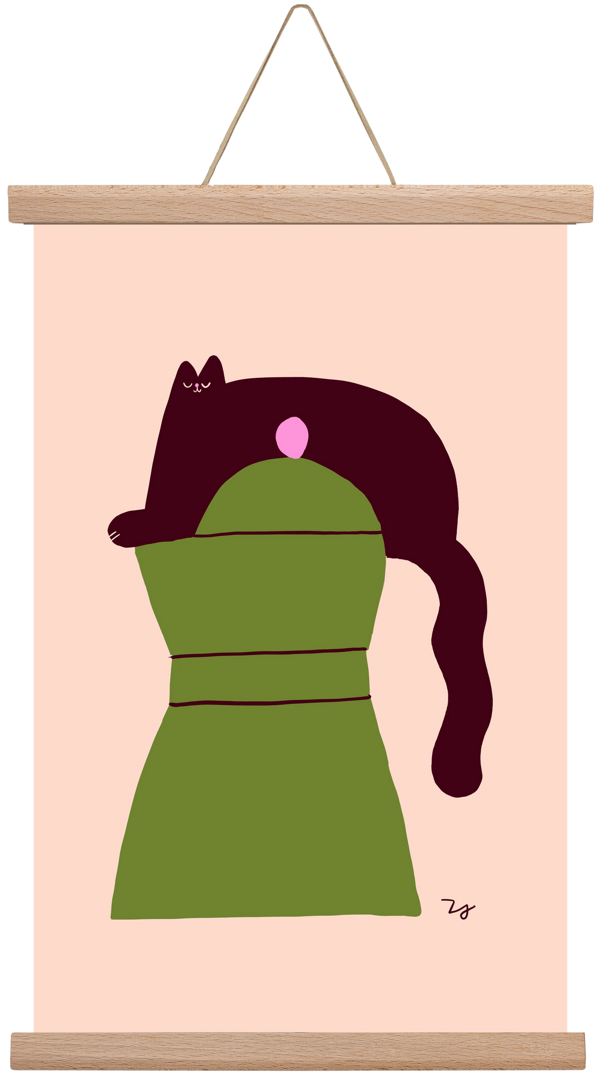 Cat Espresso, 30x45 cm (30x45 cm), Tölgy akasztó