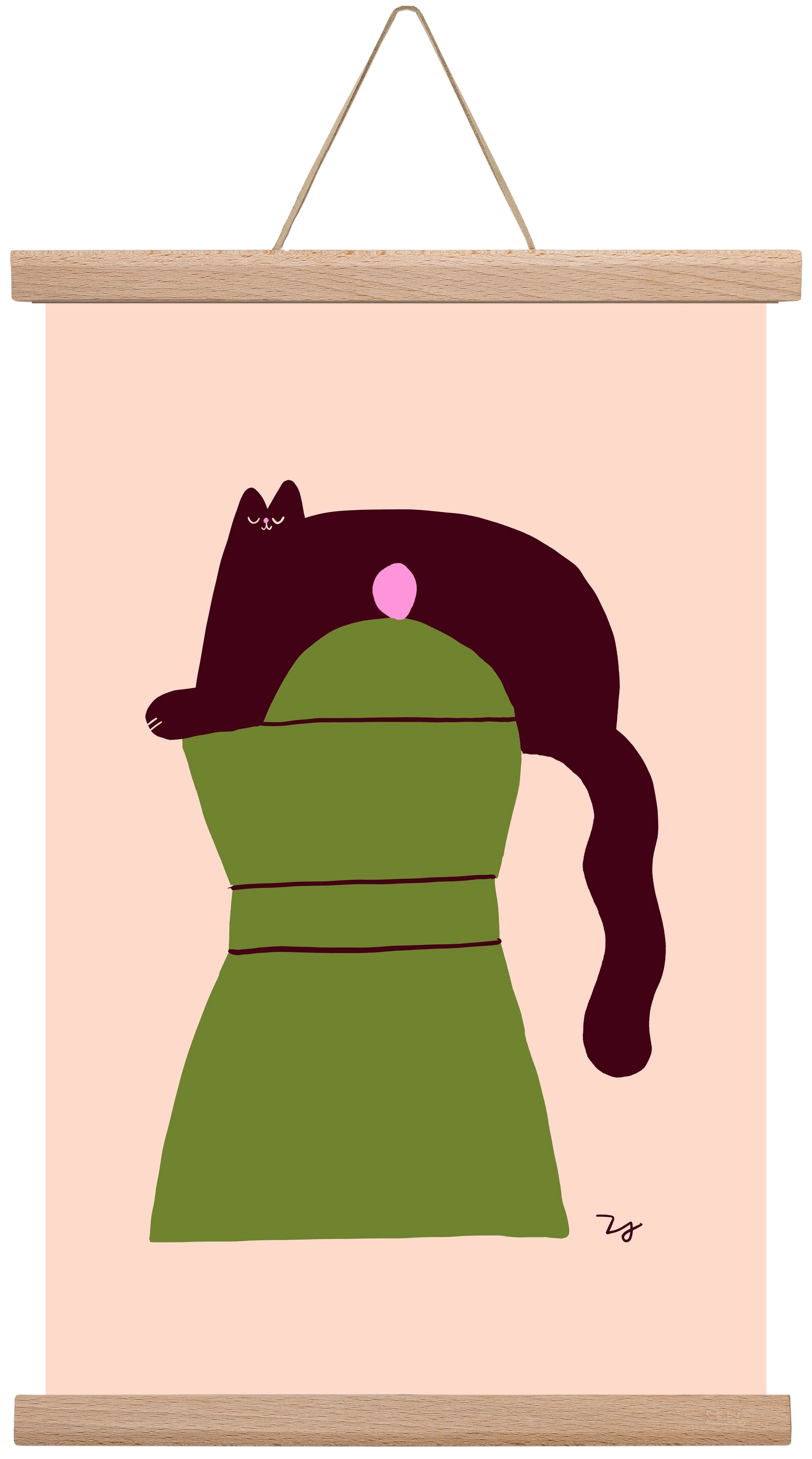 Cat Espresso, 30x45 cm (30x45 cm), Tölgy akasztó