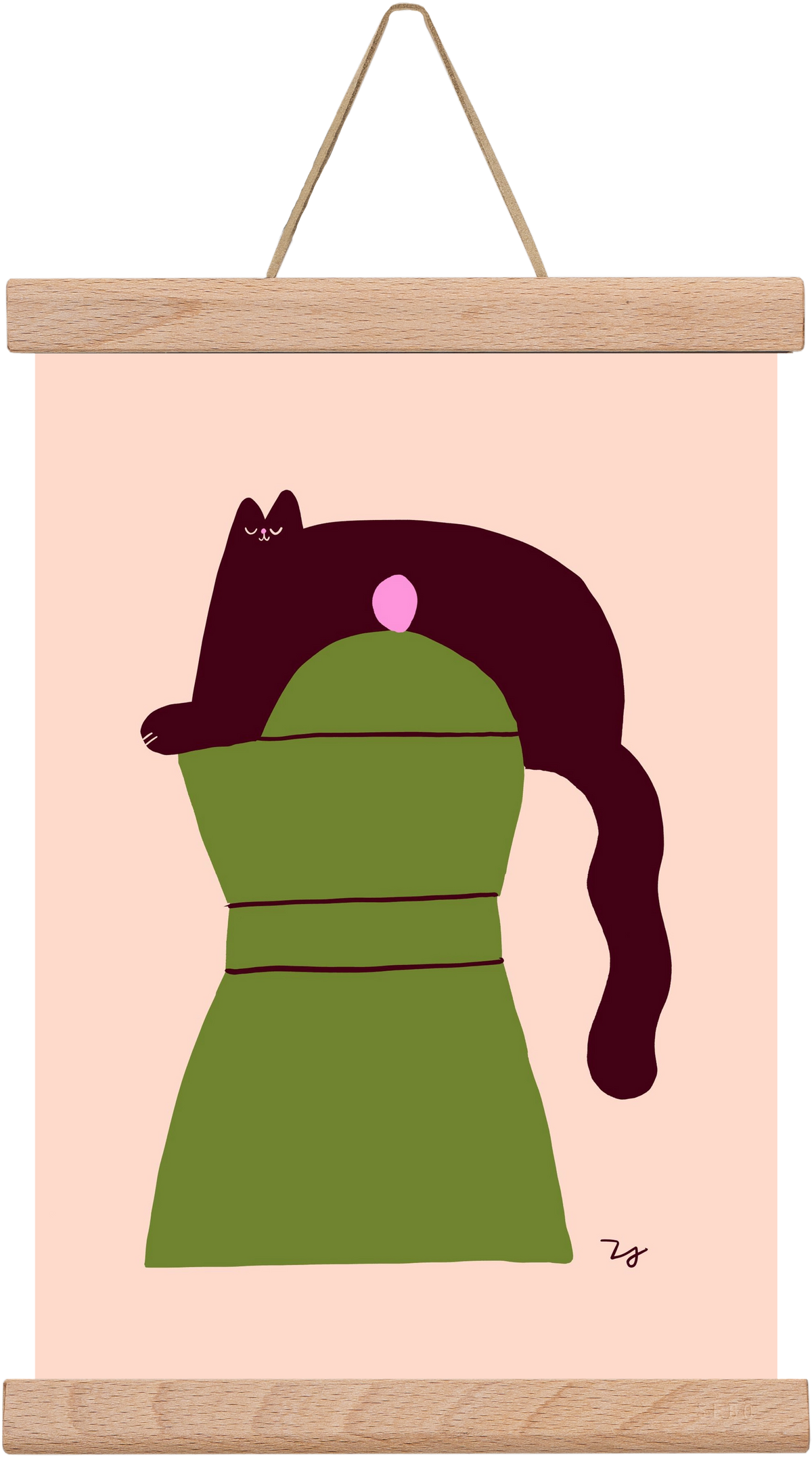 Cat Espresso, 20x30 cm (20x30 cm), Tölgy akasztó