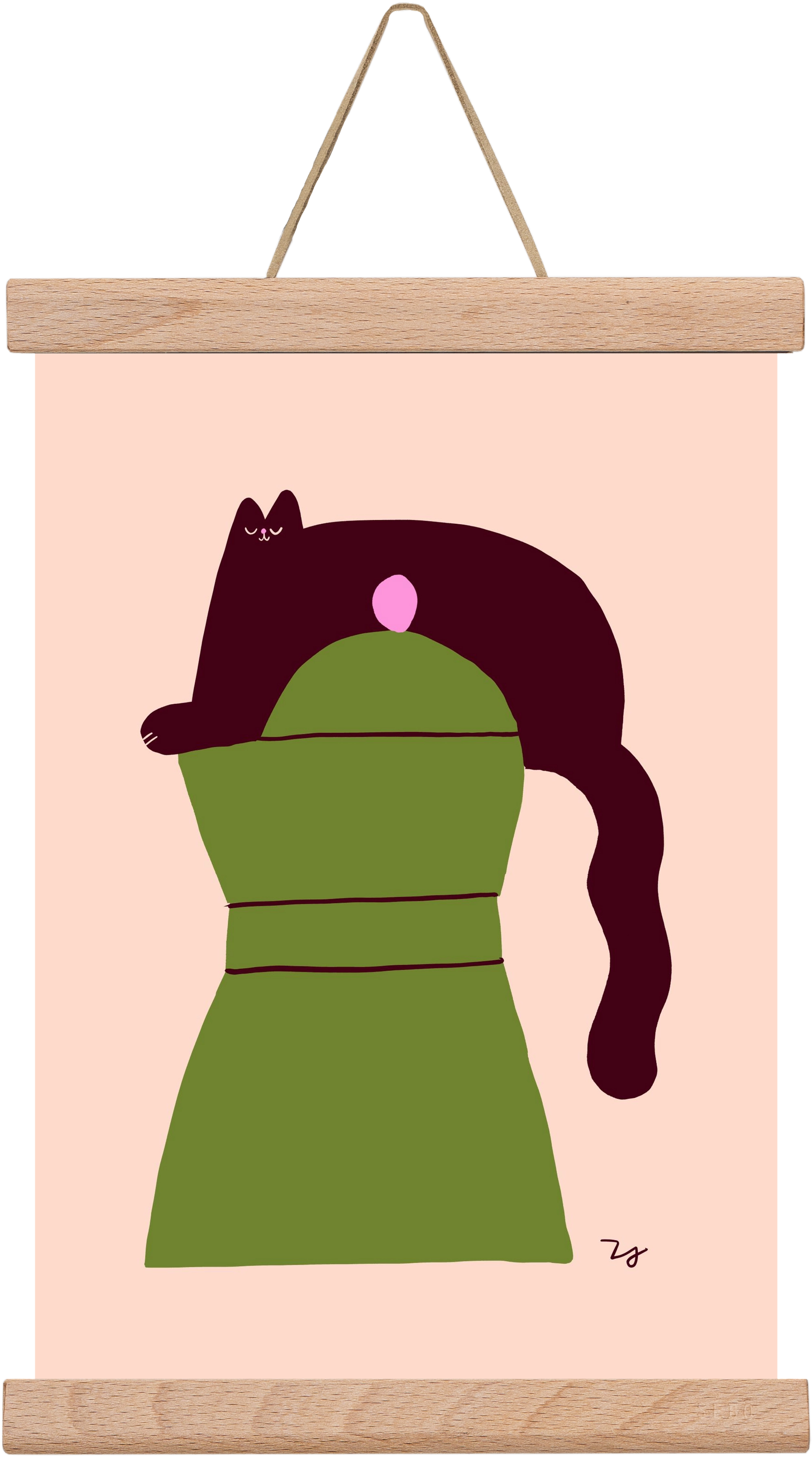 Cat Espresso, 20x30 cm (20x30 cm), Tölgy akasztó