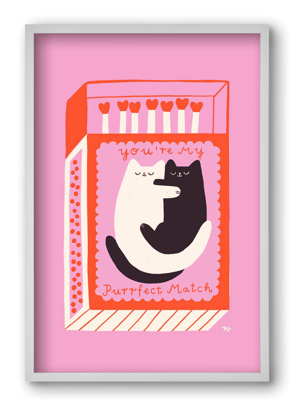 You are My Purrfect Match, 40x60 cm (40x60 cm), Fehér keret
