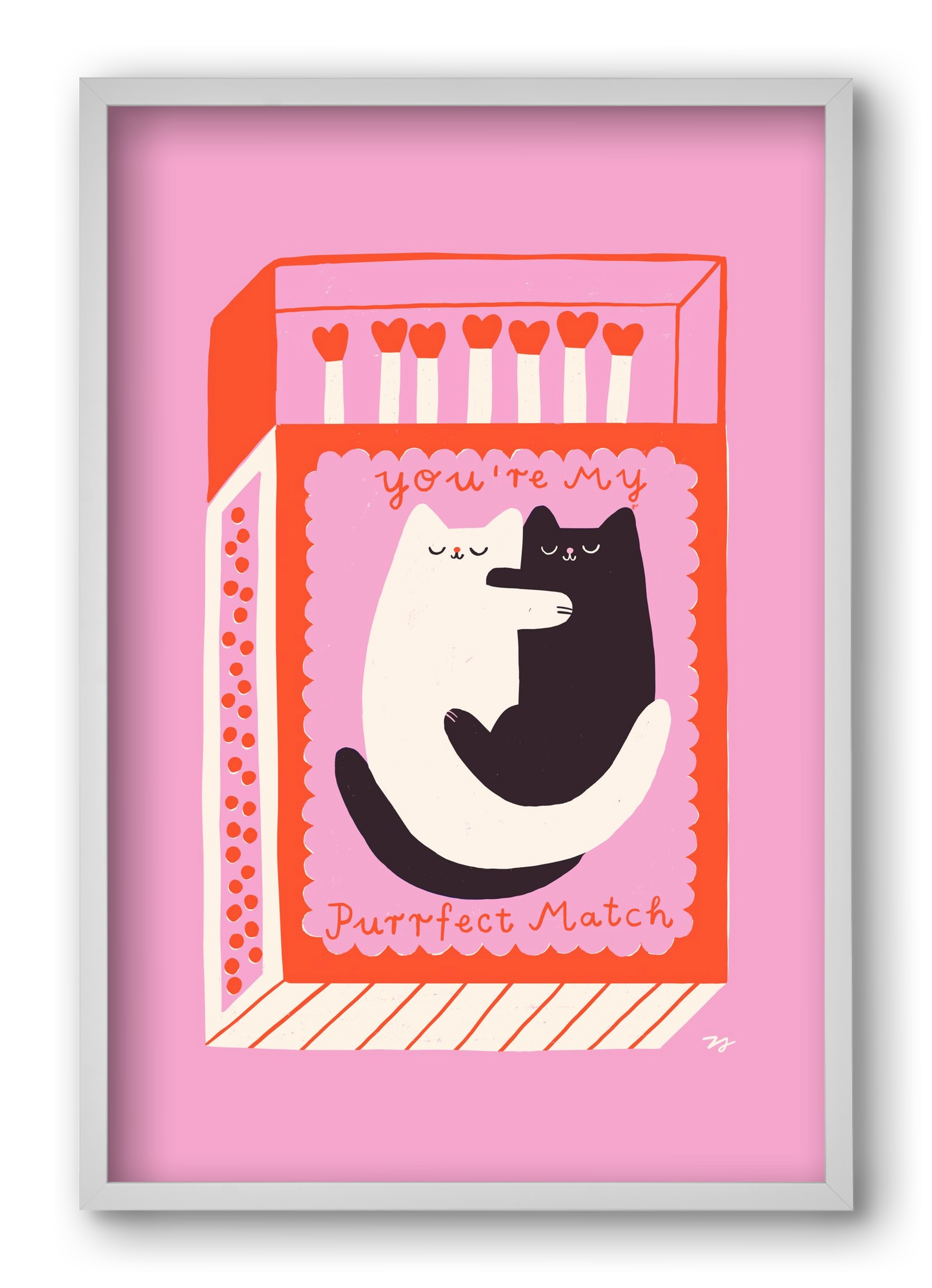 You are My Purrfect Match, 40x60 cm (40x60 cm), Fehér keret
