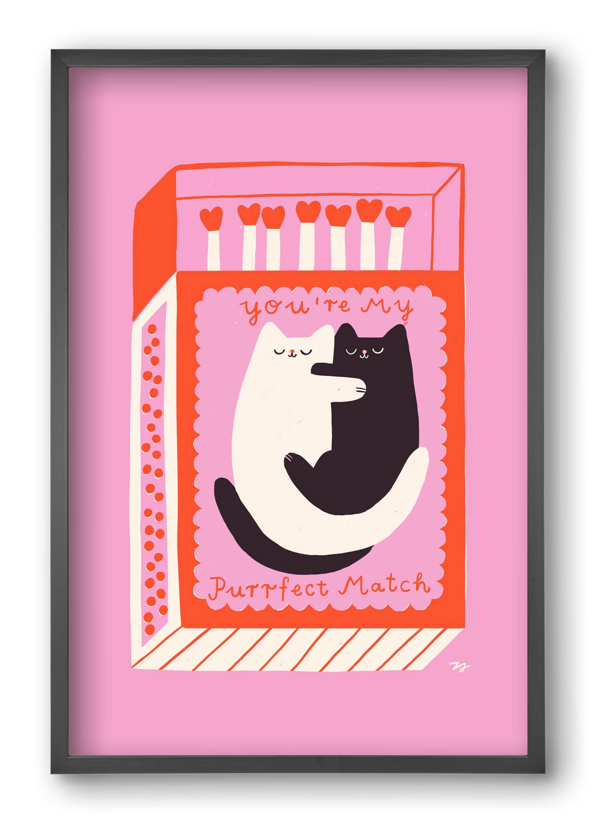 You are My Purrfect Match, 40x60 cm (40x60 cm), Fekete keret