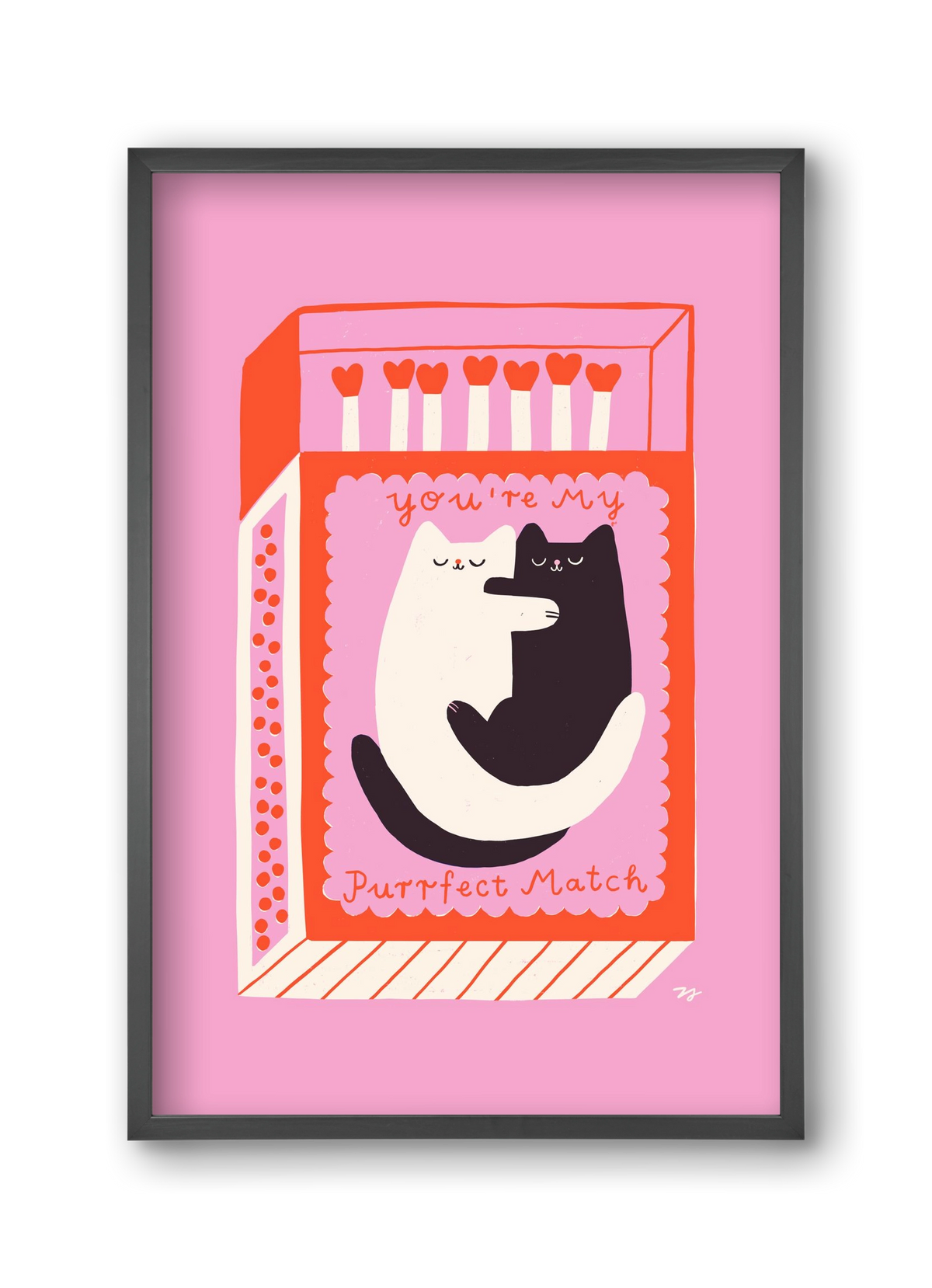 You are My Purrfect Match, 30x45 cm (30x45 cm), Fekete keret