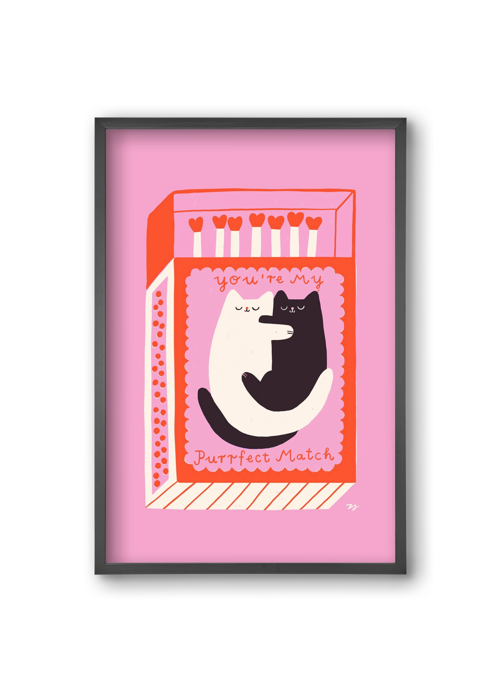 You are My Purrfect Match, 20x30 cm (20x30 cm), Fekete keret