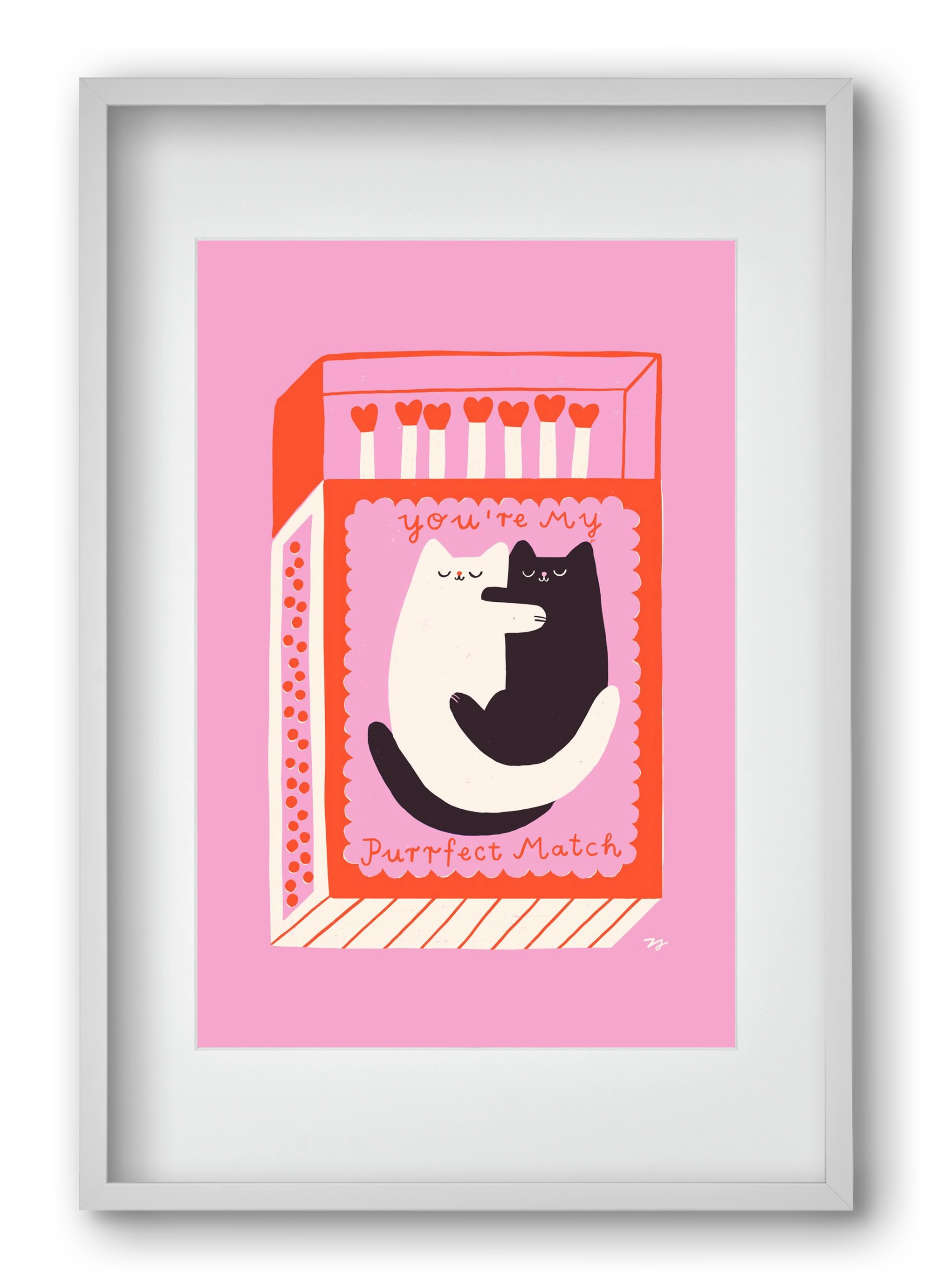 You are My Purrfect Match, 40x60 cm (30x45 cm), Fehér keret, paszpartuval