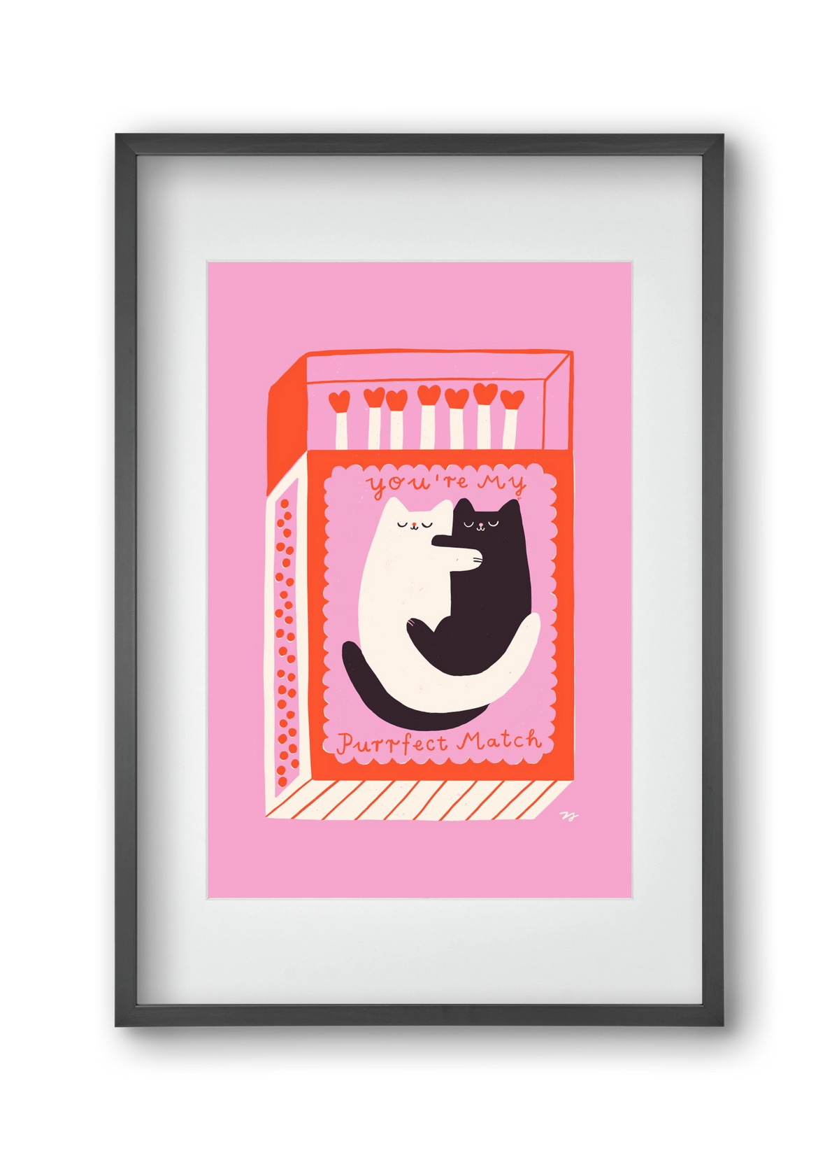 You are My Purrfect Match, 30x45 cm (20x30 cm), Fekete keret, paszpartuval