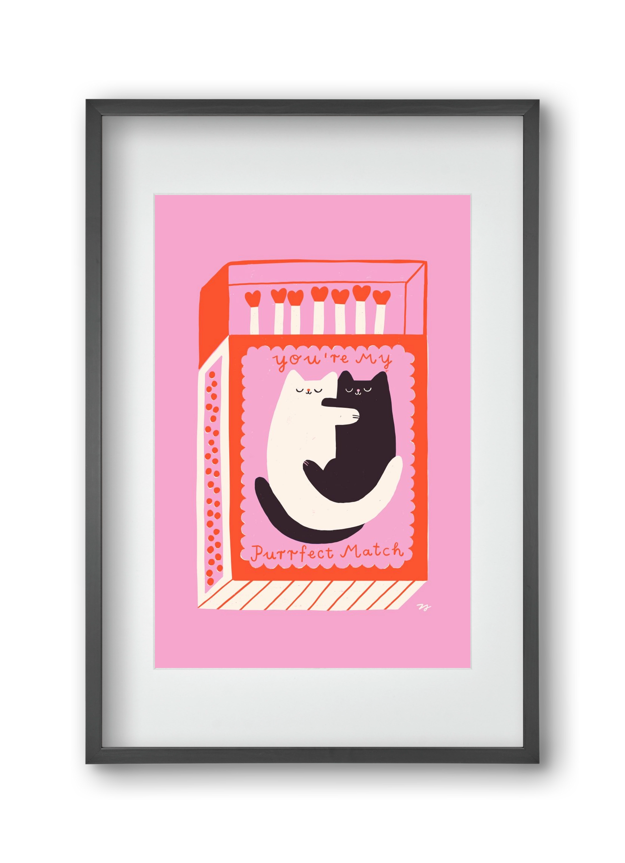 You are My Purrfect Match, 30x45 cm (20x30 cm), Fekete keret, paszpartuval