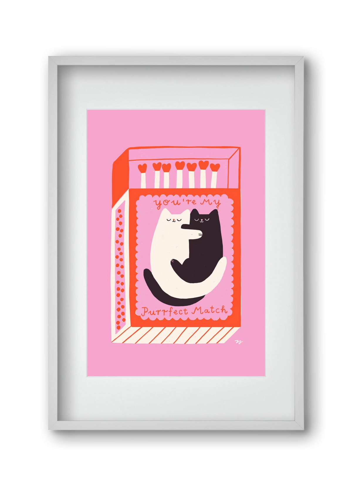 You are My Purrfect Match, 30x45 cm (20x30 cm), Fehér keret, paszpartuval
